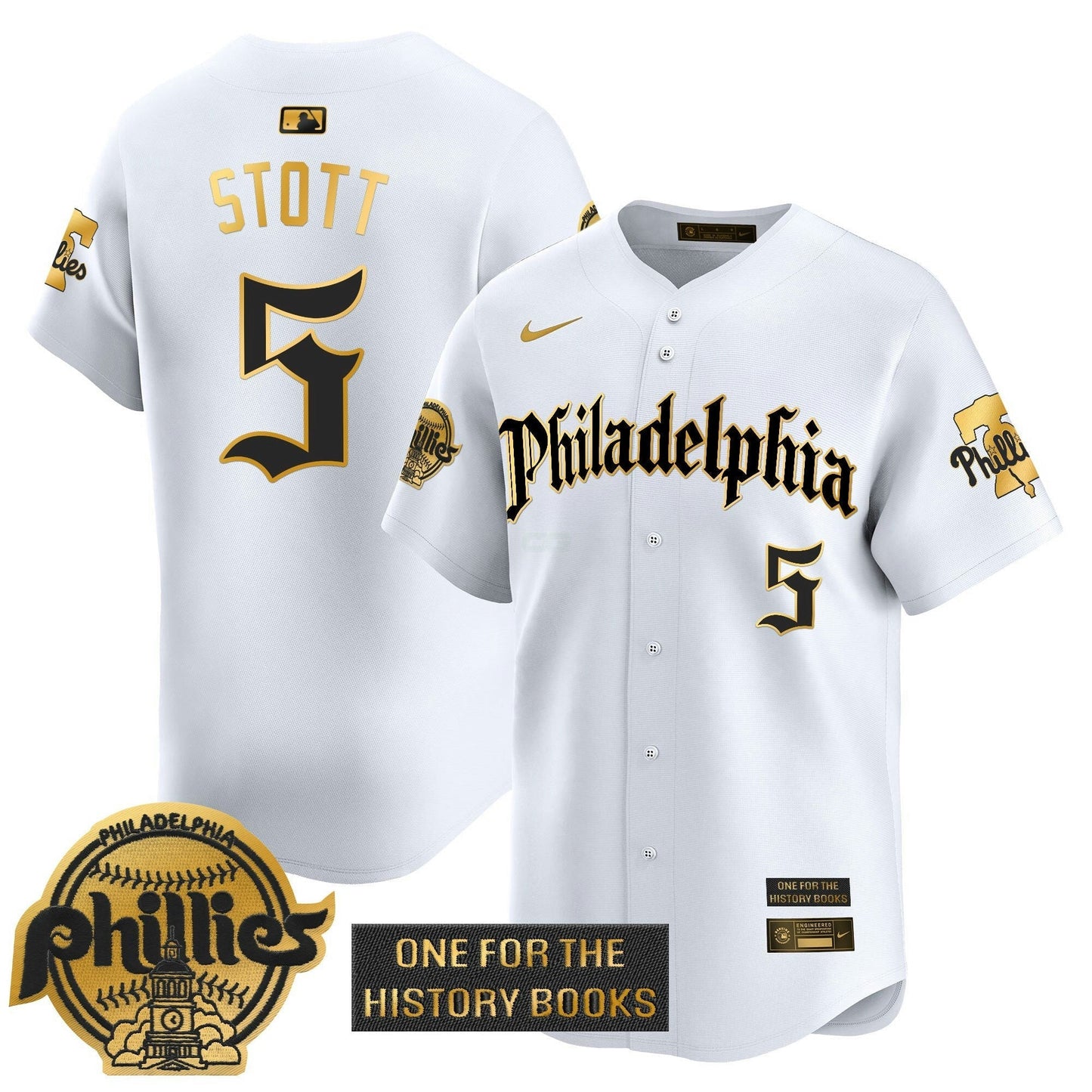 Camisa MLB Men’s ‘Retro Newspaper Edition’ Dourada Vapor Premier Limited Jersey