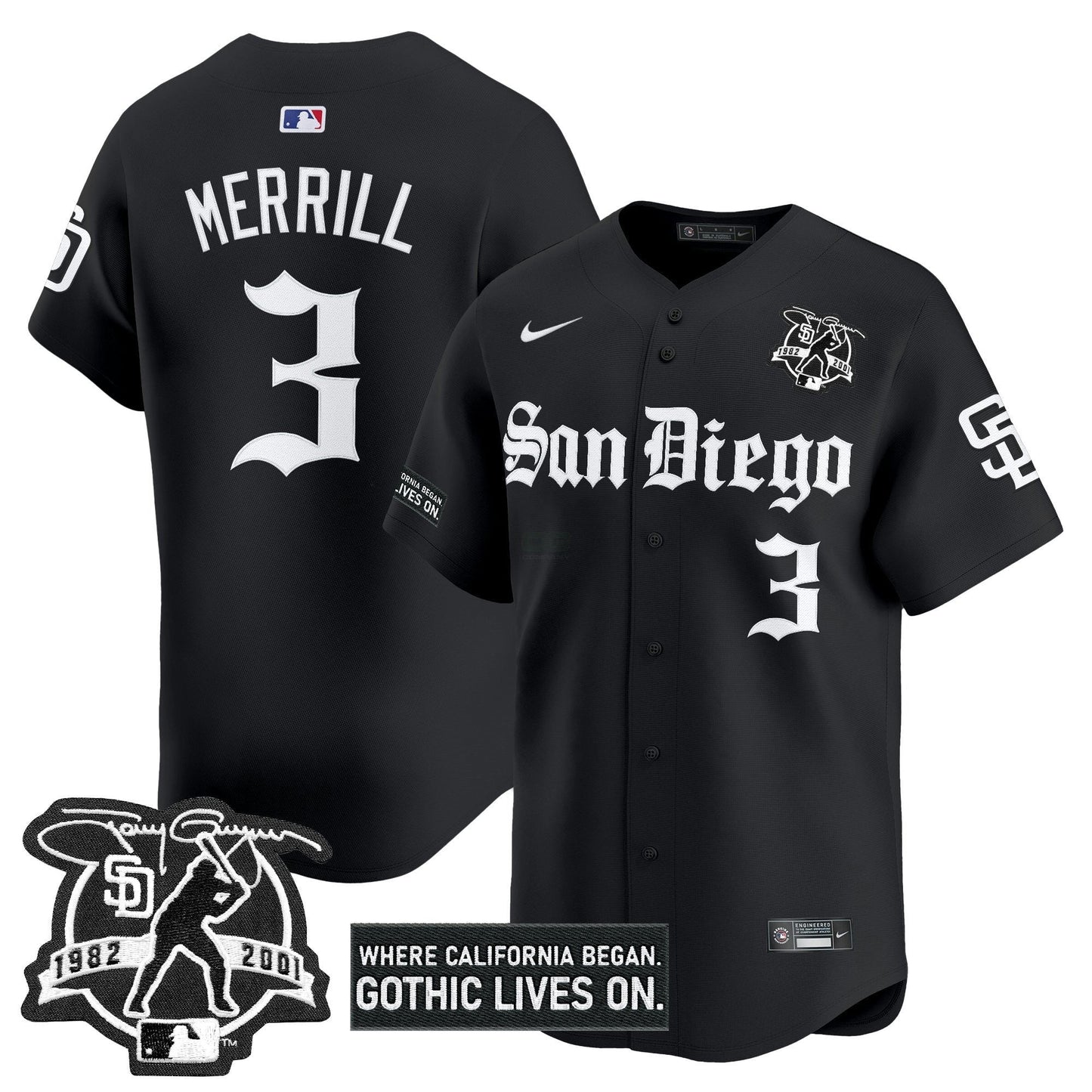 Camisa MLB Men’s San Diego ‘Gothic Edition’ Vapor Premier Limited Jersey