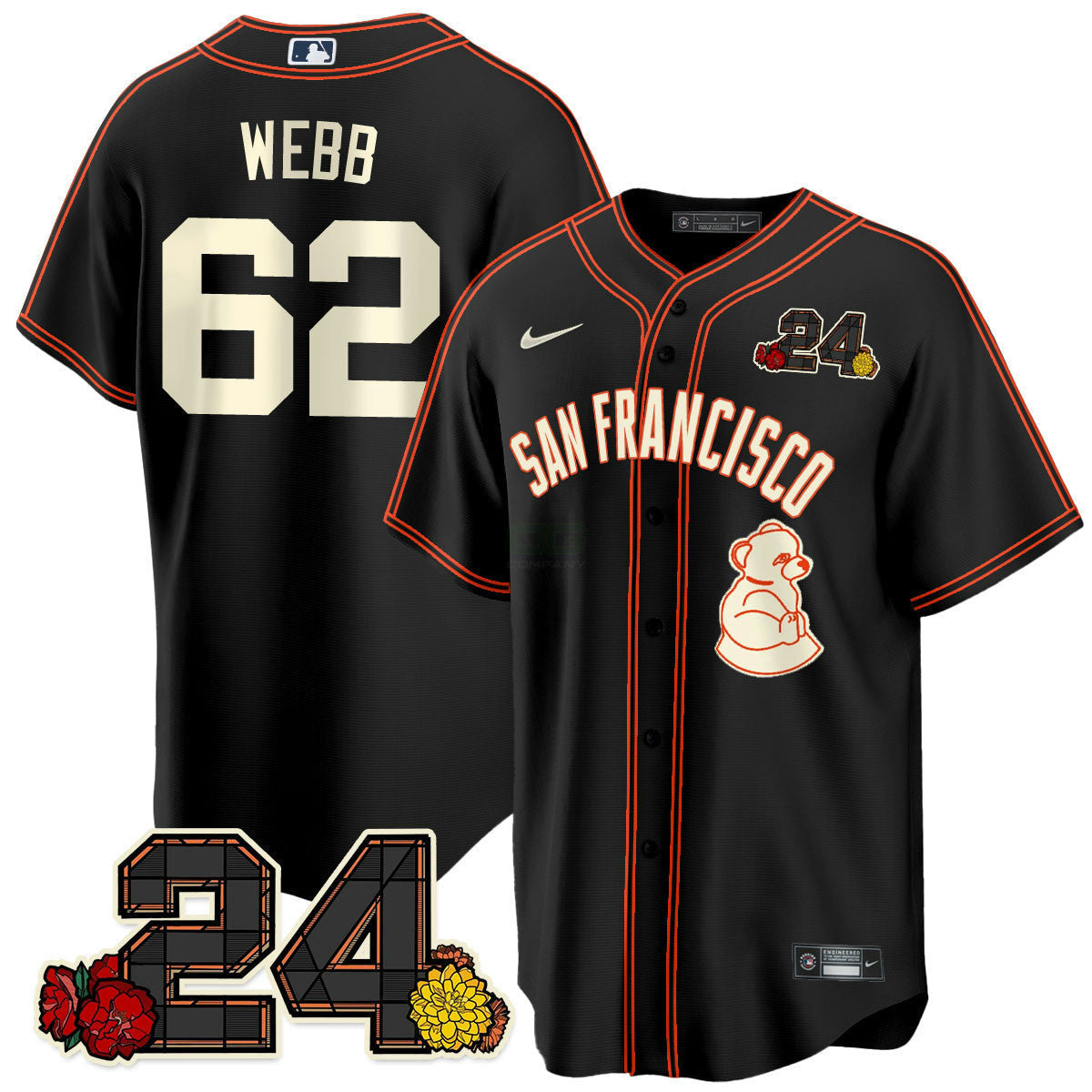 Camisa MLB Men’s San Francisco 2024 Willie Mays Patch Vapor Premier Limited Jersey V2