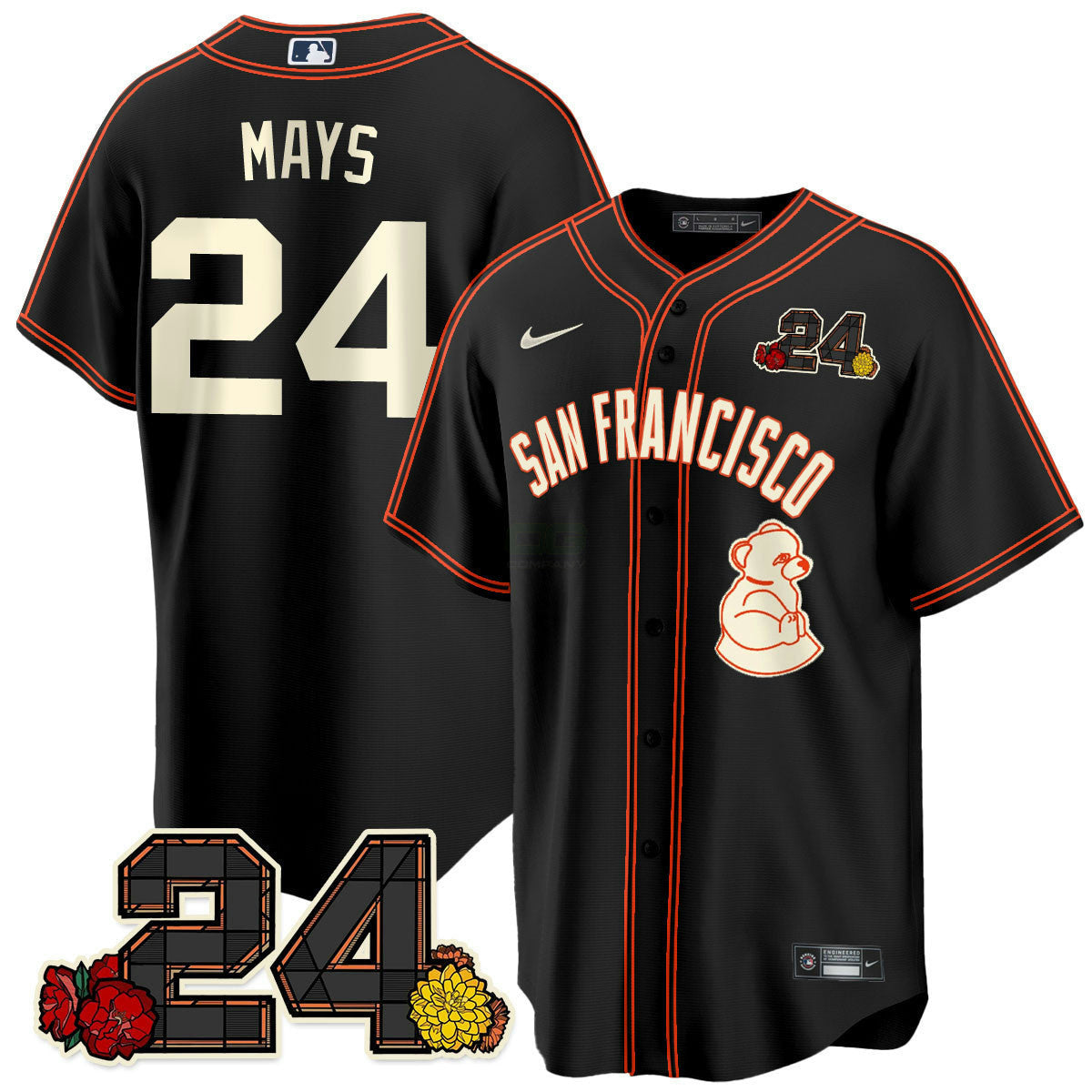 Camisa MLB Men’s San Francisco 2024 Willie Mays Patch Vapor Premier Limited Jersey V2