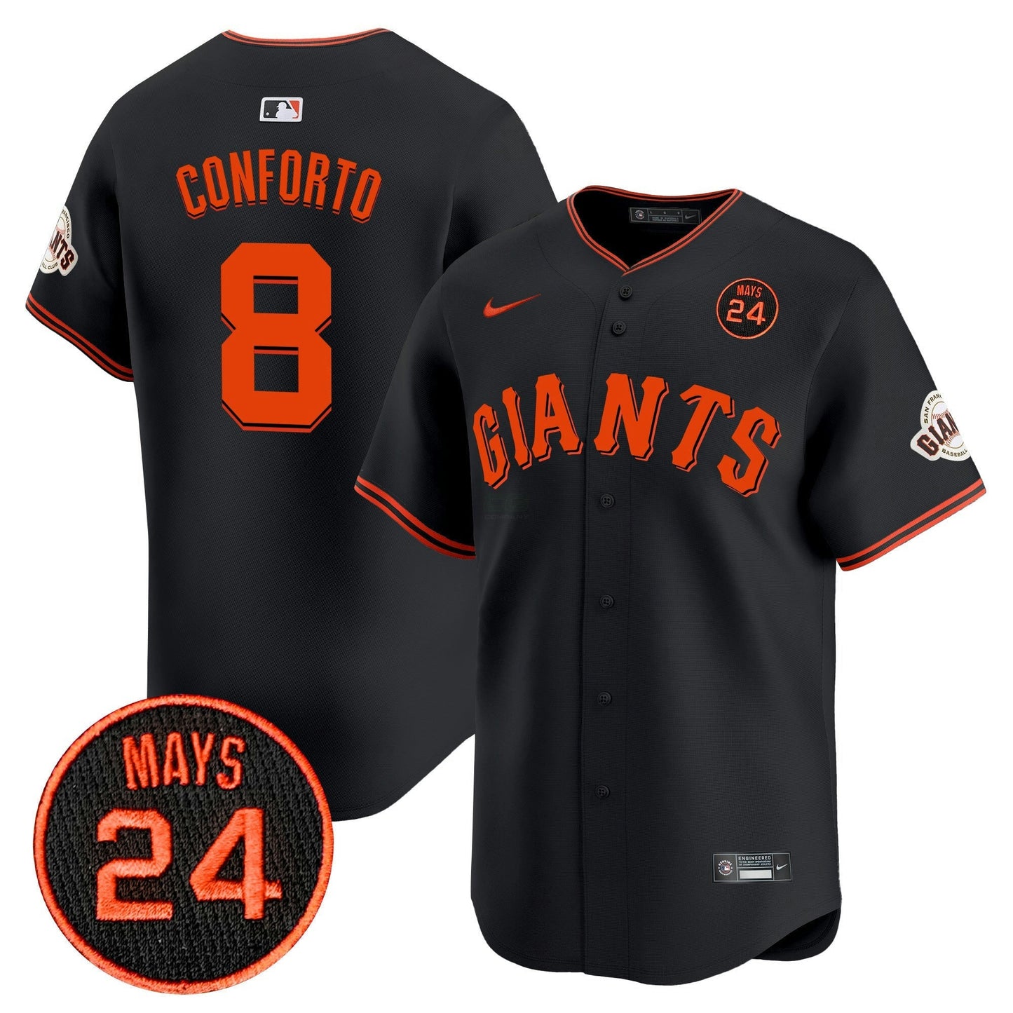 Camisa MLB Men’s San Francisco 2024 Willie Mays Patch Vapor Premier Limited Jersey V3