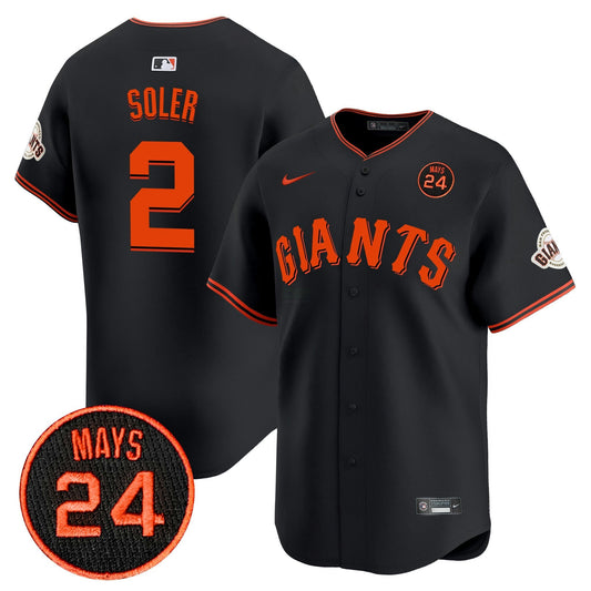 Camisa MLB Men’s San Francisco 2024 Willie Mays Patch Vapor Premier Limited Jersey V3
