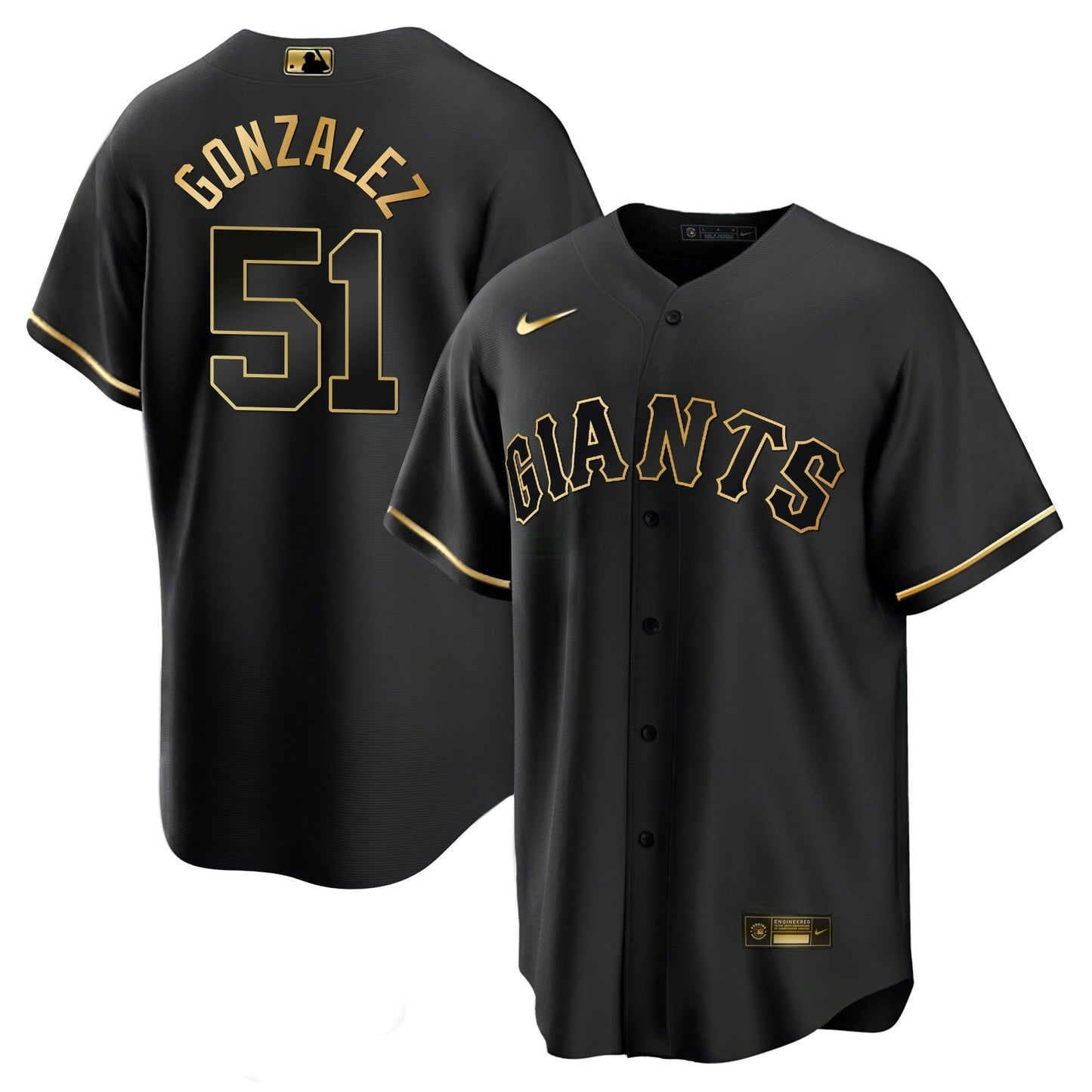 Camisa MLB Men’s San Francisco Black Limited & Dourada Jersey