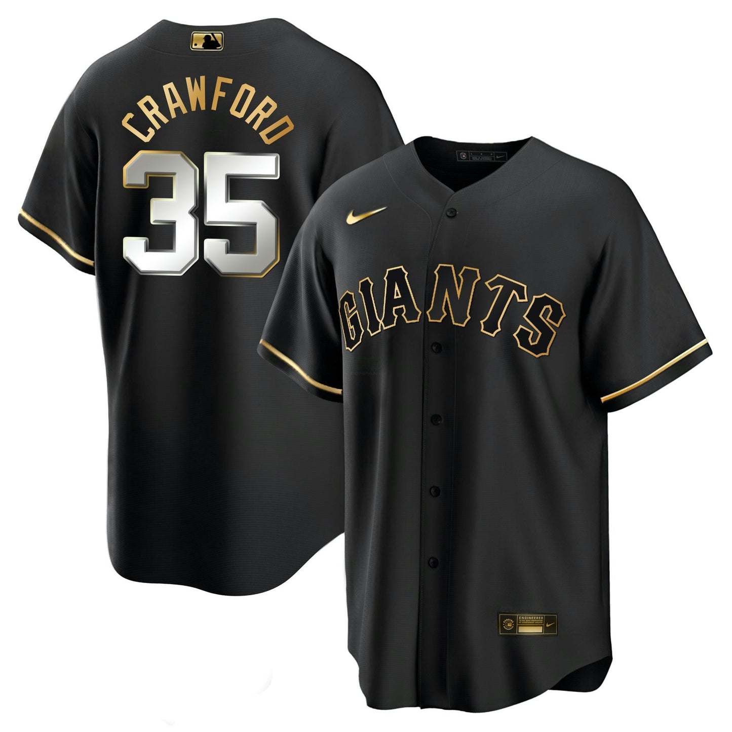 Camisa MLB Men’s San Francisco Black Limited & Dourada Jersey