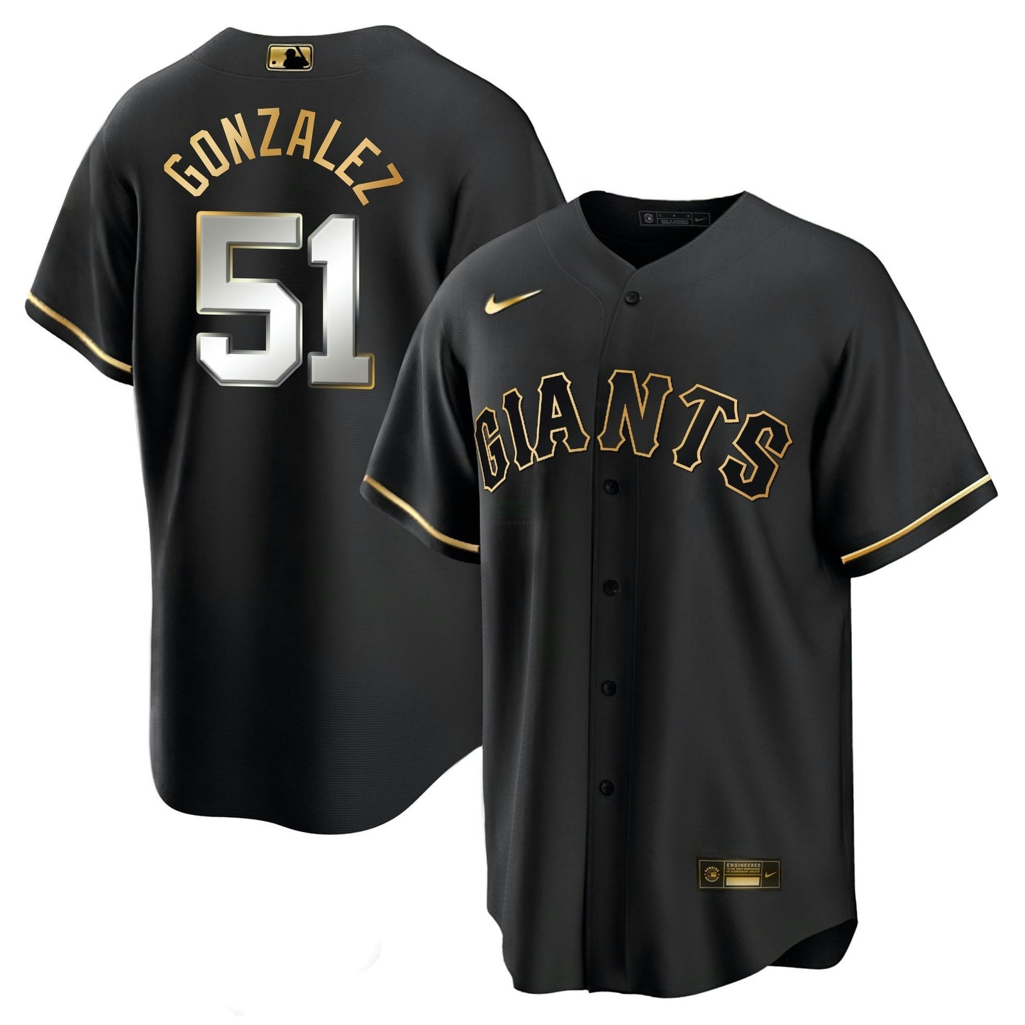Camisa MLB Men’s San Francisco Black Limited & Dourada Jersey