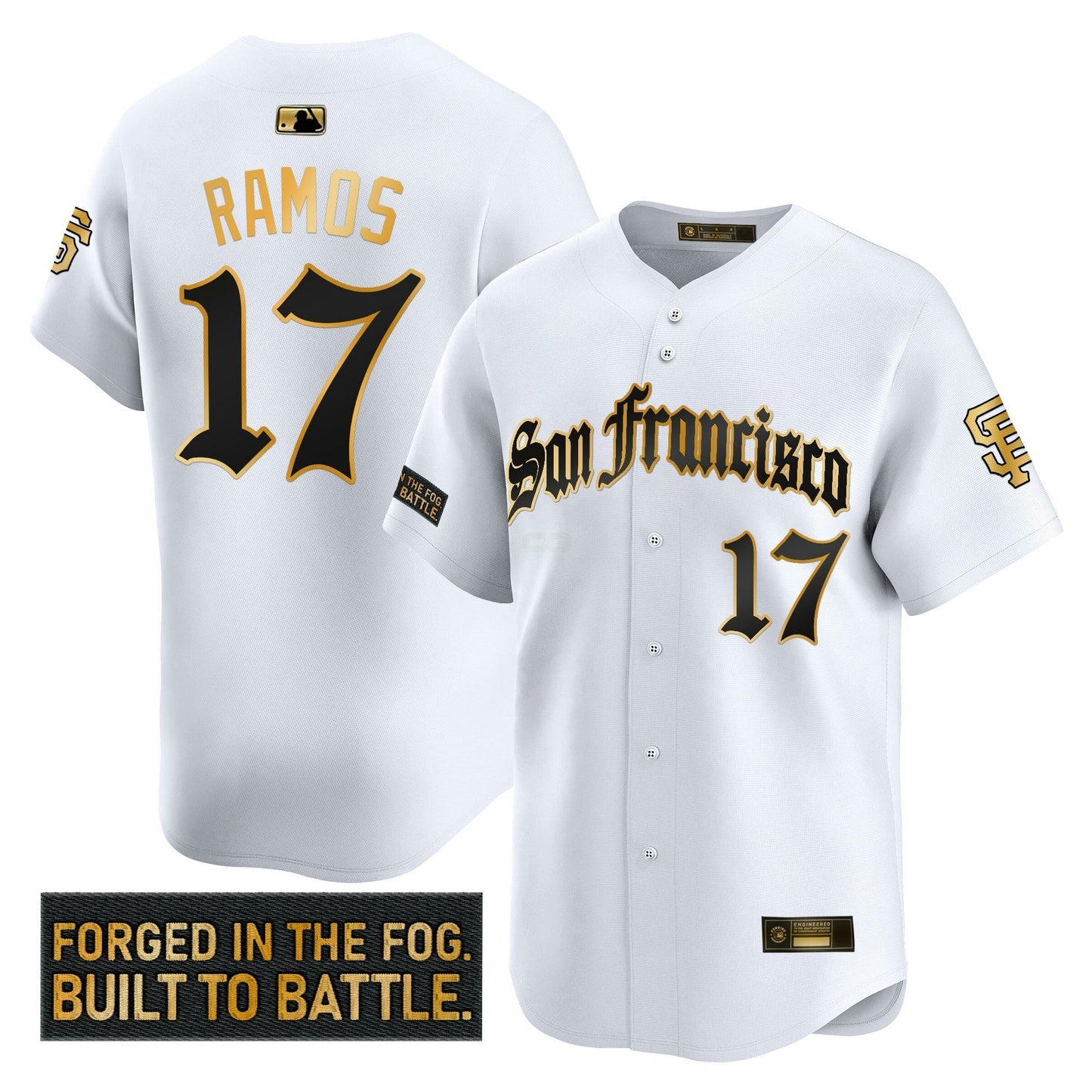 Camisa MLB Men’s San Francisco ‘Gothic Fog Edition’ Dourada Vapor Premier Limited Jersey