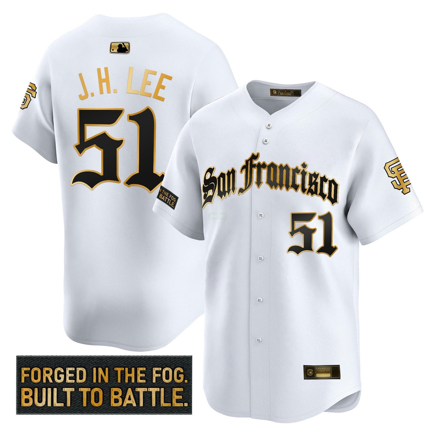 Camisa MLB Men’s San Francisco ‘Gothic Fog Edition’ Dourada Vapor Premier Limited Jersey