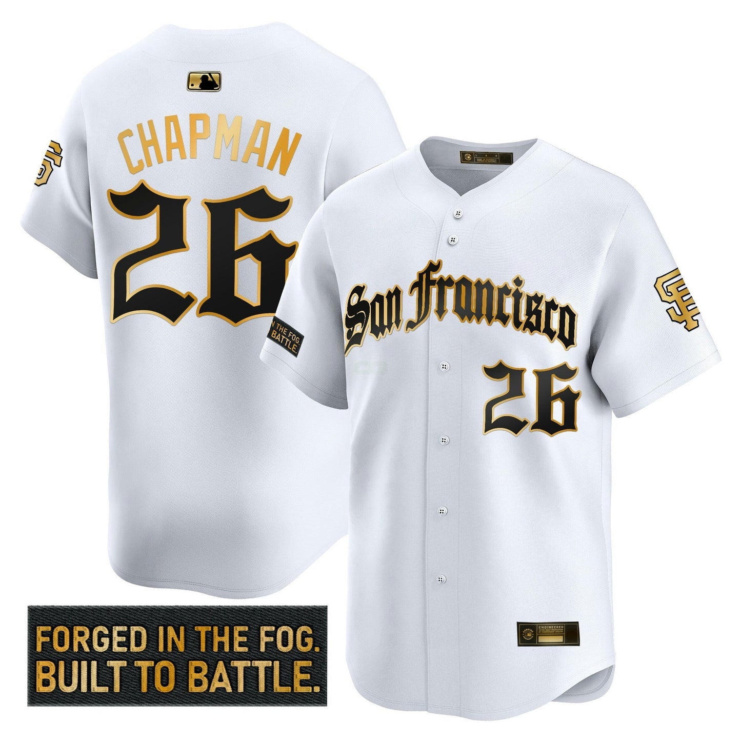 Camisa MLB Men’s San Francisco ‘Gothic Fog Edition’ Dourada Vapor Premier Limited Jersey