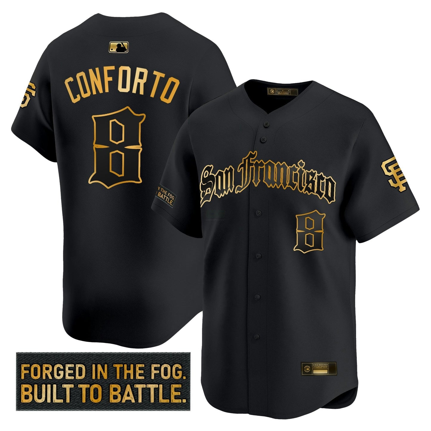Camisa MLB Men’s San Francisco ‘Gothic Fog Edition’ Dourada Vapor Premier Limited Jersey