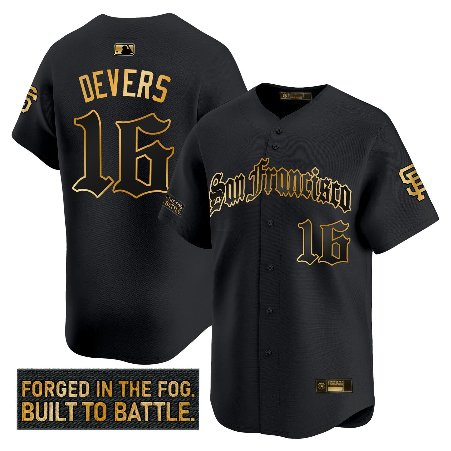 Camisa MLB Men’s San Francisco ‘Gothic Fog Edition’ Dourada Vapor Premier Limited Jersey