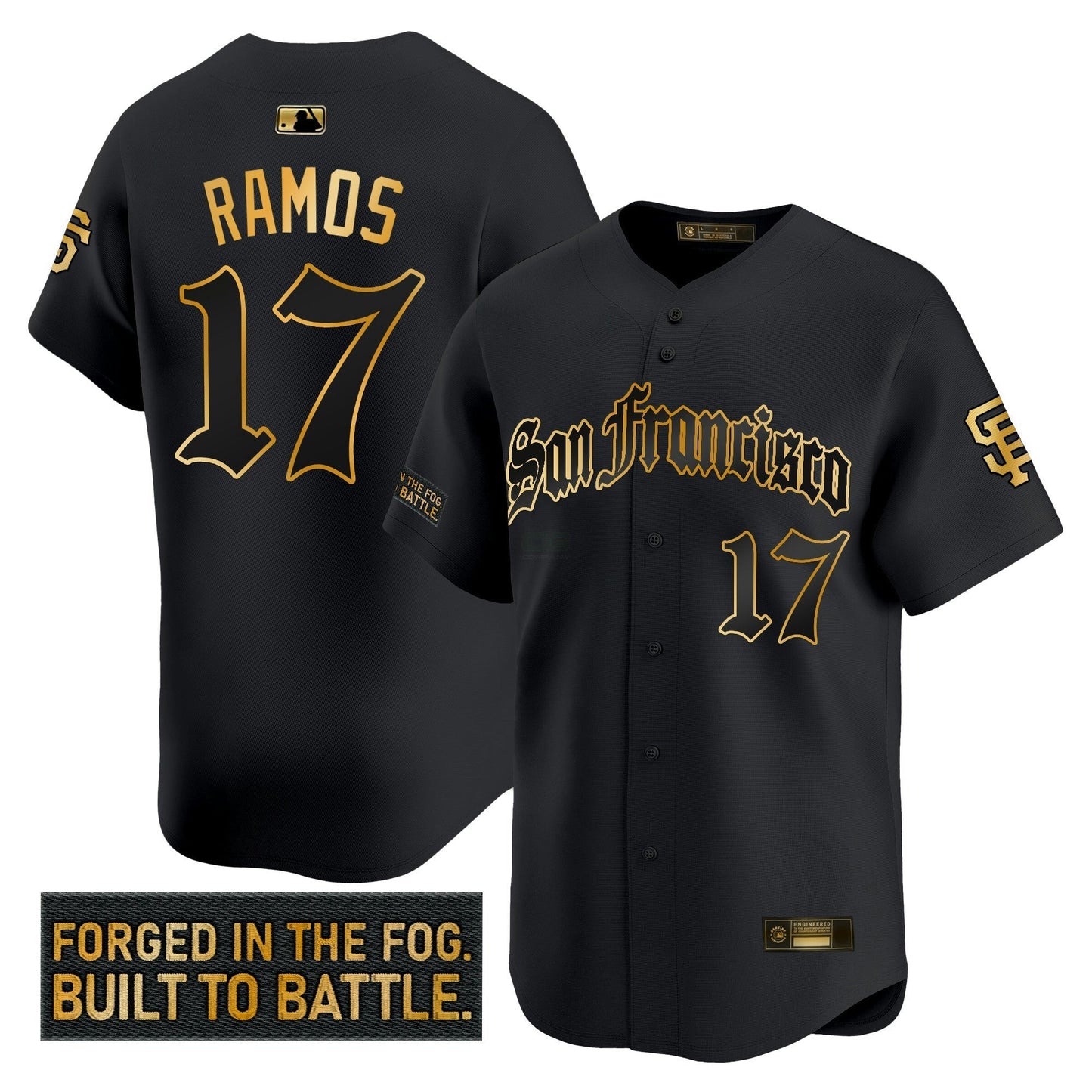 Camisa MLB Men’s San Francisco ‘Gothic Fog Edition’ Dourada Vapor Premier Limited Jersey