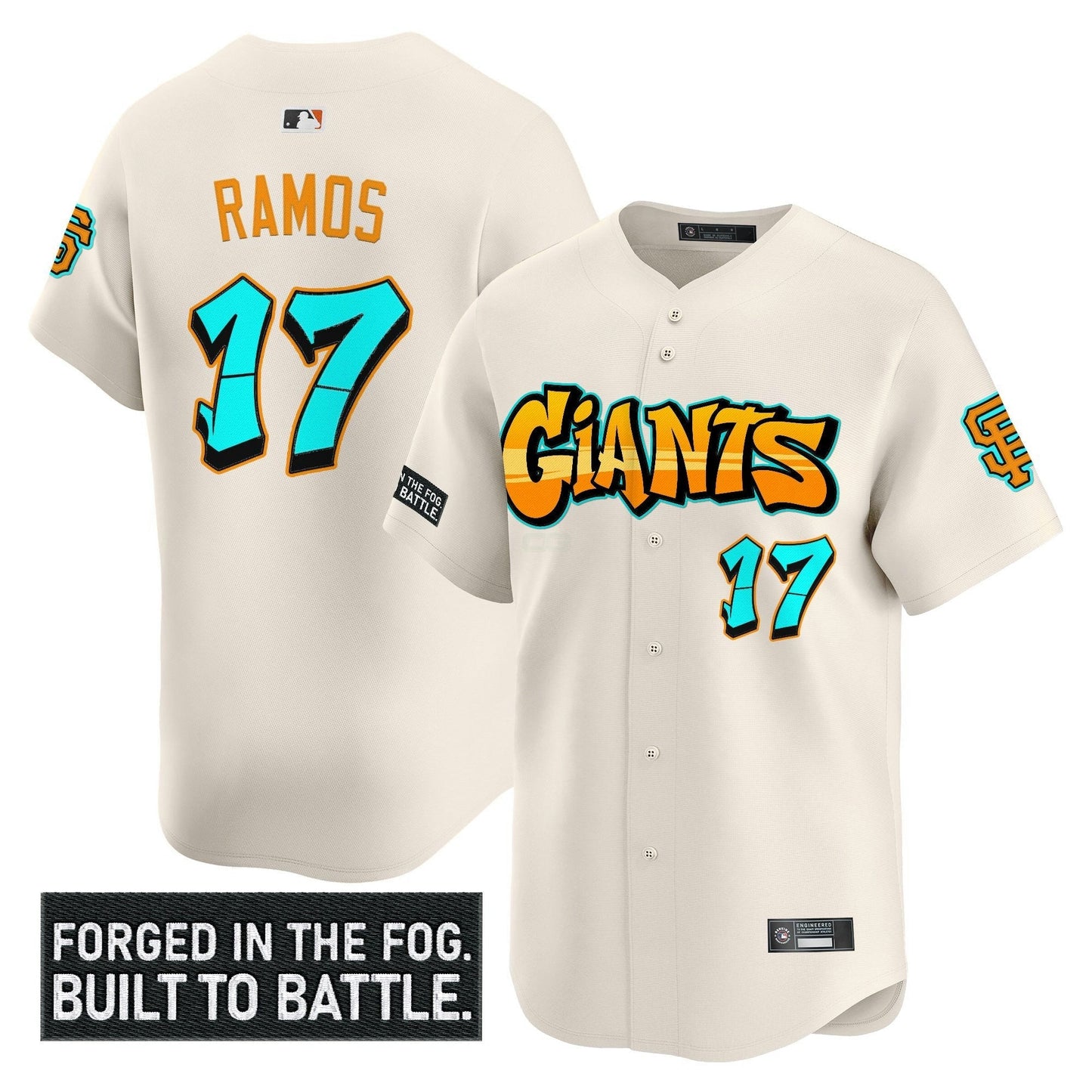 Camisa MLB Men’s San Francisco ‘Graffiti Fog City Drop’ Vapor Premier Limited Jersey