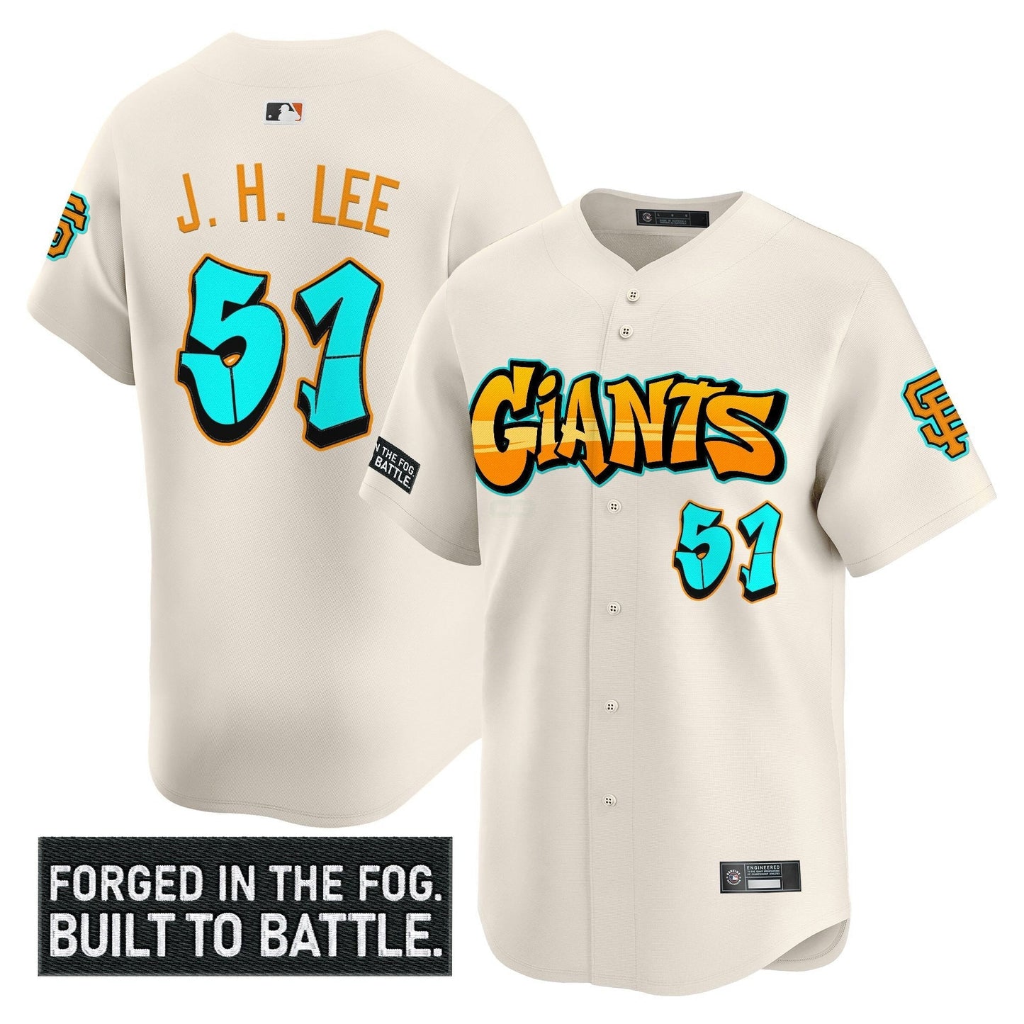 Camisa MLB Men’s San Francisco ‘Graffiti Fog City Drop’ Vapor Premier Limited Jersey