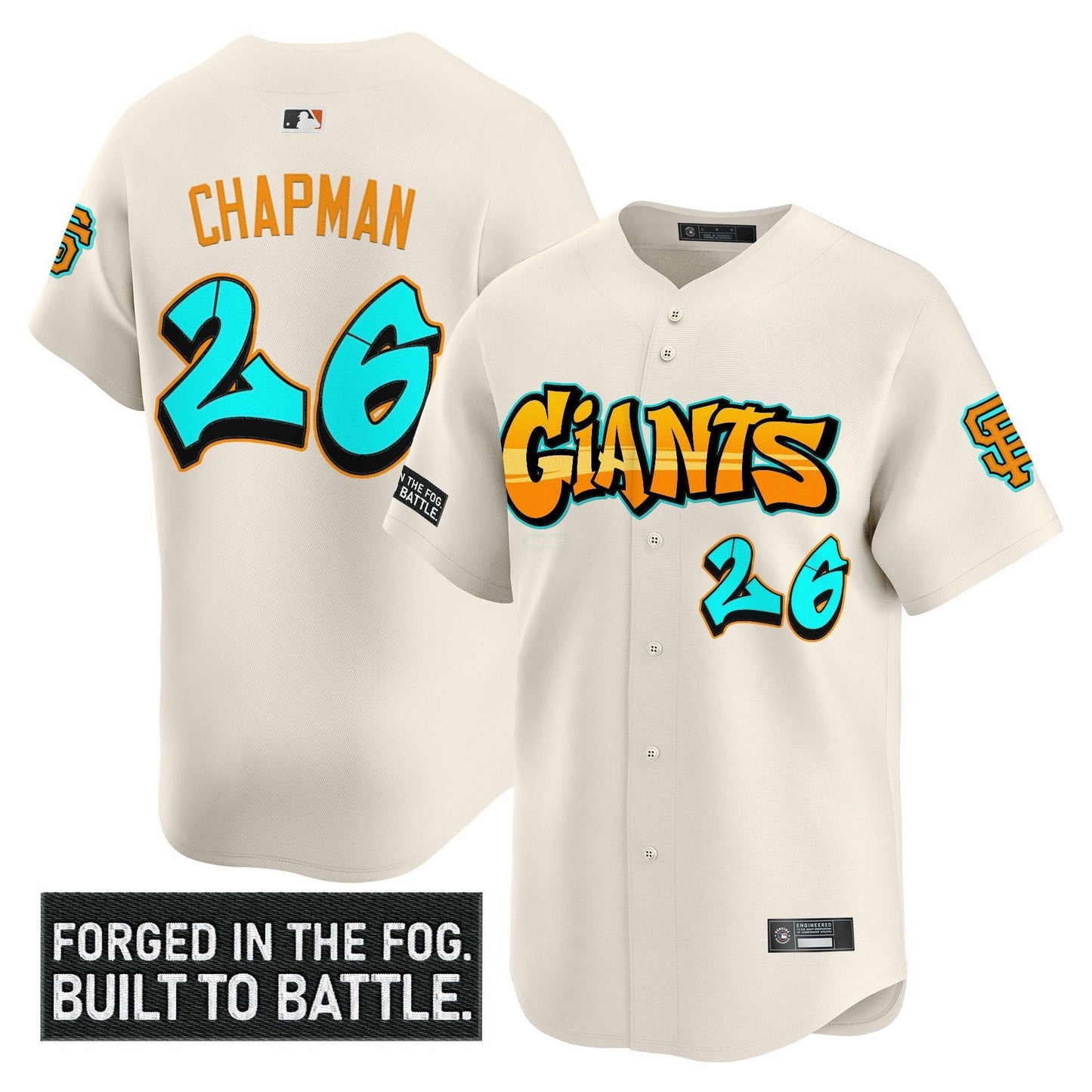 Camisa MLB Men’s San Francisco ‘Graffiti Fog City Drop’ Vapor Premier Limited Jersey