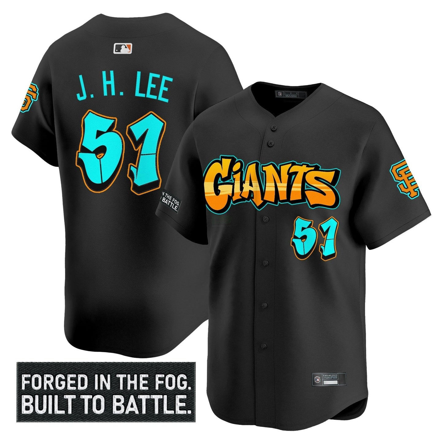 Camisa MLB Men’s San Francisco ‘Graffiti Fog City Drop’ Vapor Premier Limited Jersey