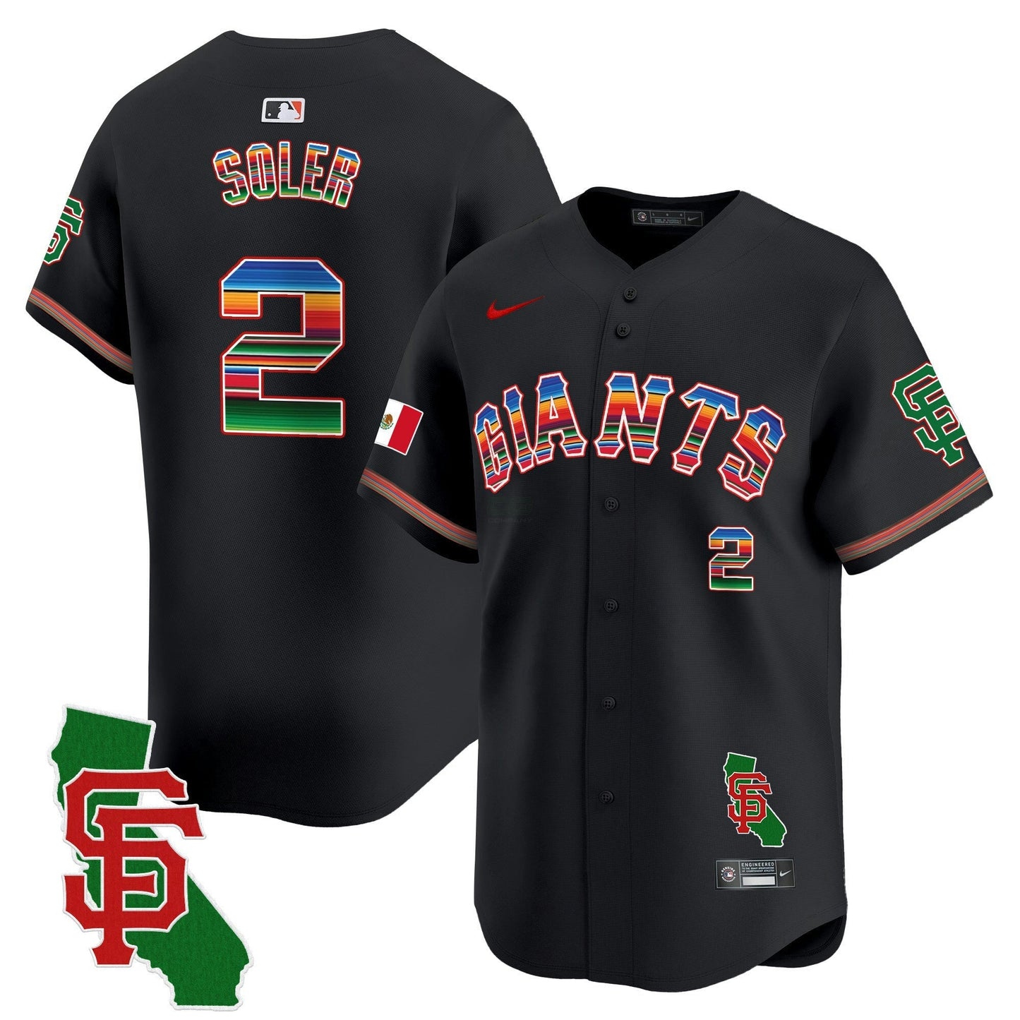 Camisa MLB Men’s San Francisco Mexico California Patch Vapor Premier Limited Jersey