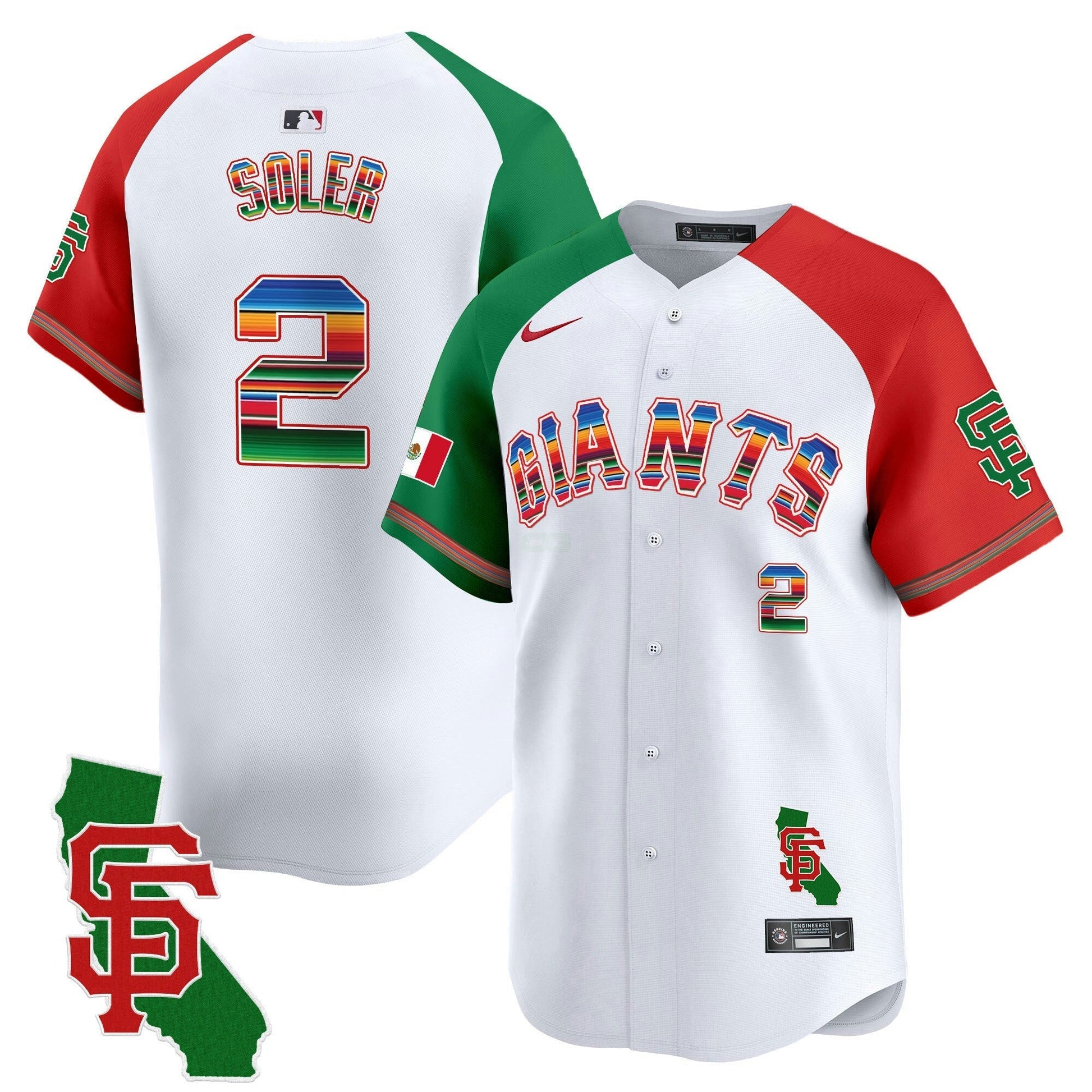 Camisa MLB Men’s San Francisco Mexico California Patch Vapor Premier Limited Jersey