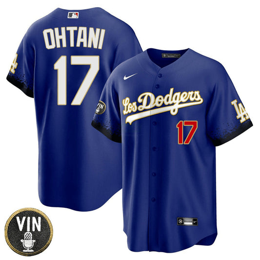 Camisa MLB Men’s Shohei Ohtani City Connect Vin Scully Patch Jersey