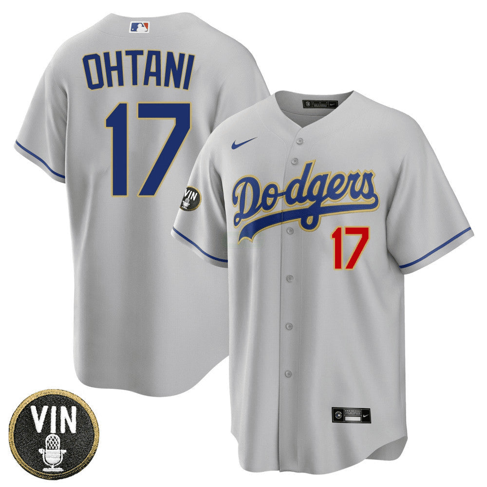 Camisa MLB Men’s Shohei Ohtani Los Angeles Vin Scully Patch Jersey
