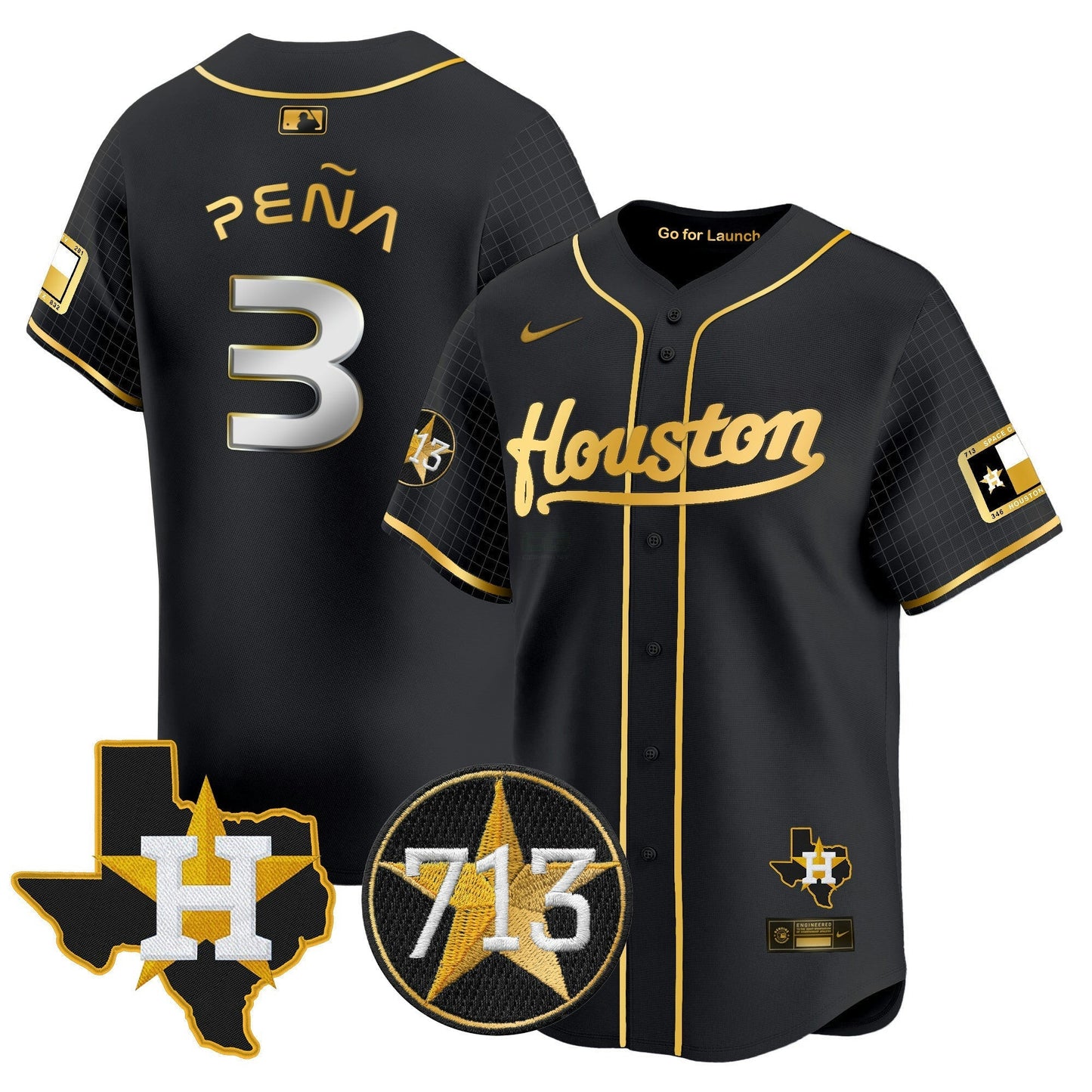 Camisa MLB Men’s Space City 713 Patch Vapor Premier Limited Jersey