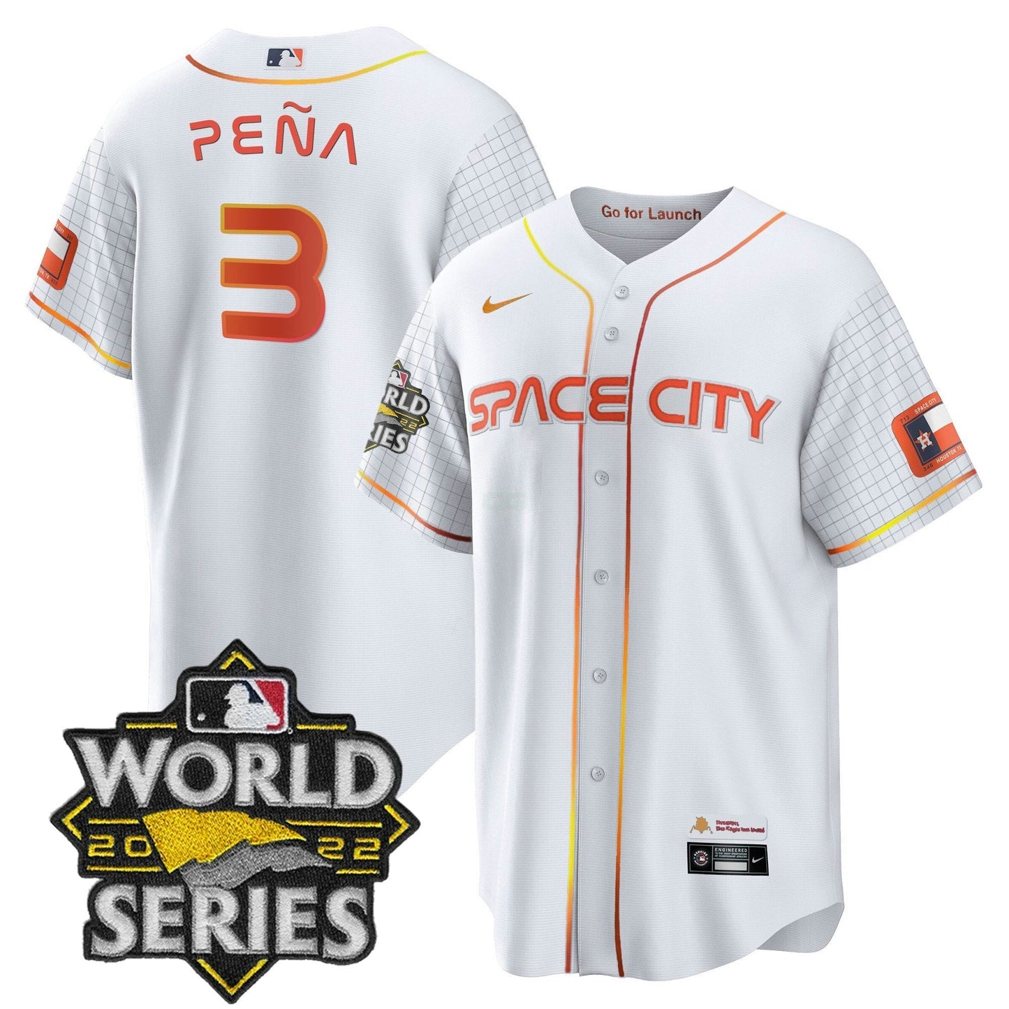 Camisa MLB Men’s Space City Preta & Branca Jersey
