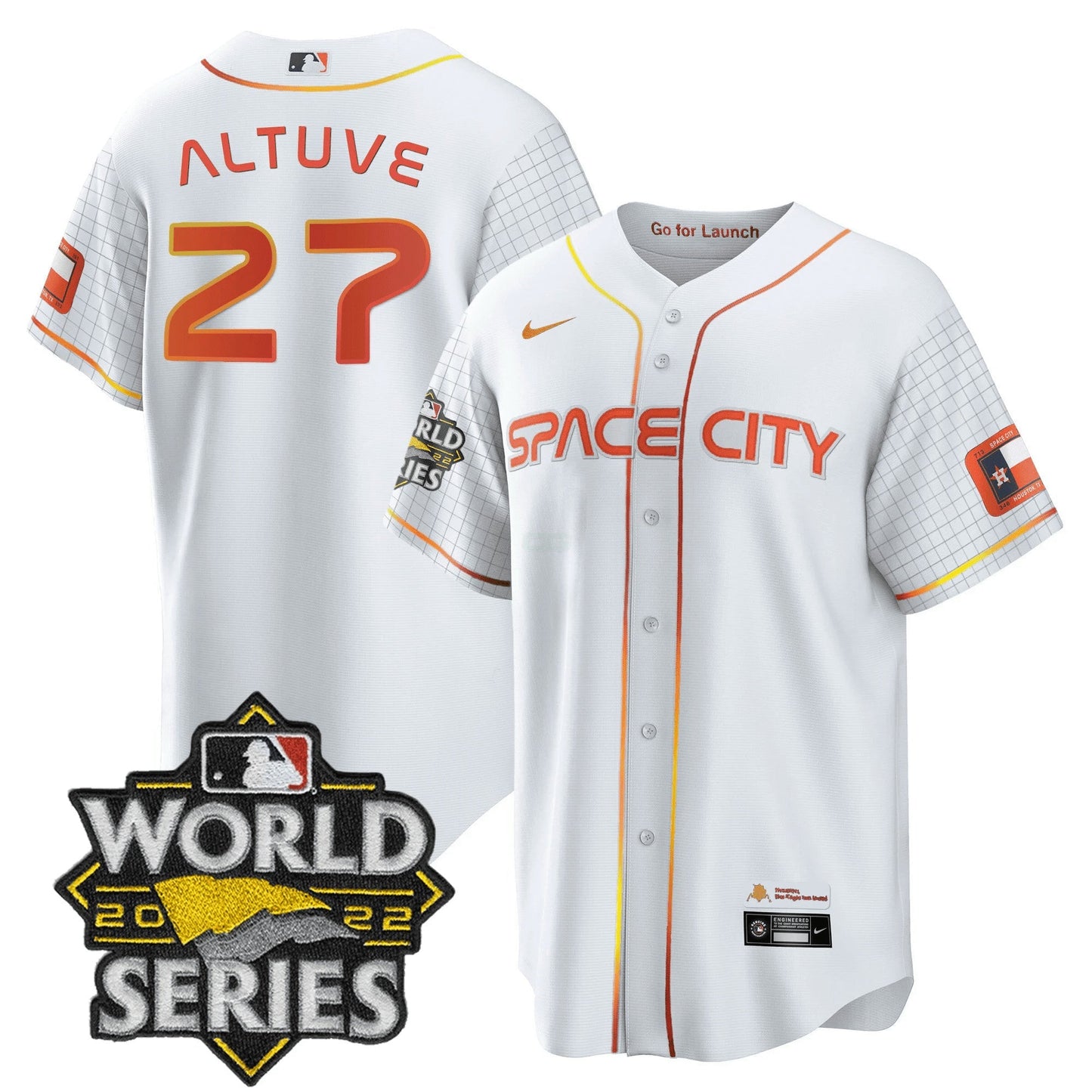 Camisa MLB Men’s Space City Preta & Branca Jersey