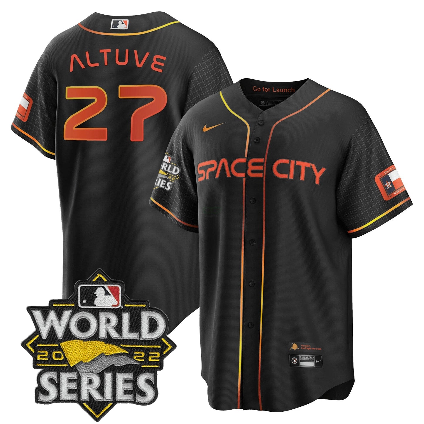Camisa MLB Men’s Space City Preta & Branca Jersey