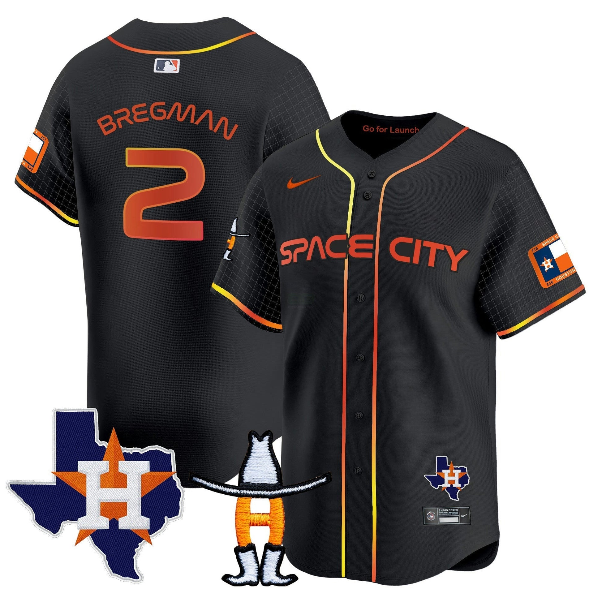 Camisa MLB Men’s Space City Texas Patch Vapor Premier Limited Jersey