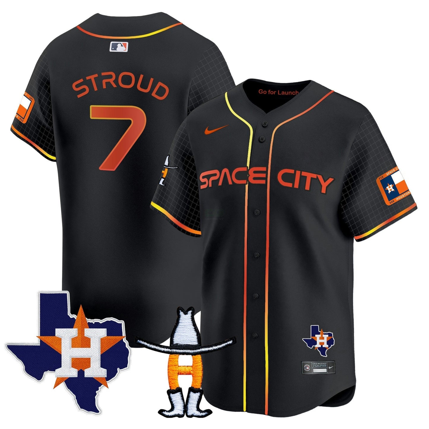 Camisa MLB Men’s Space City Texas Patch Vapor Premier Limited Jersey