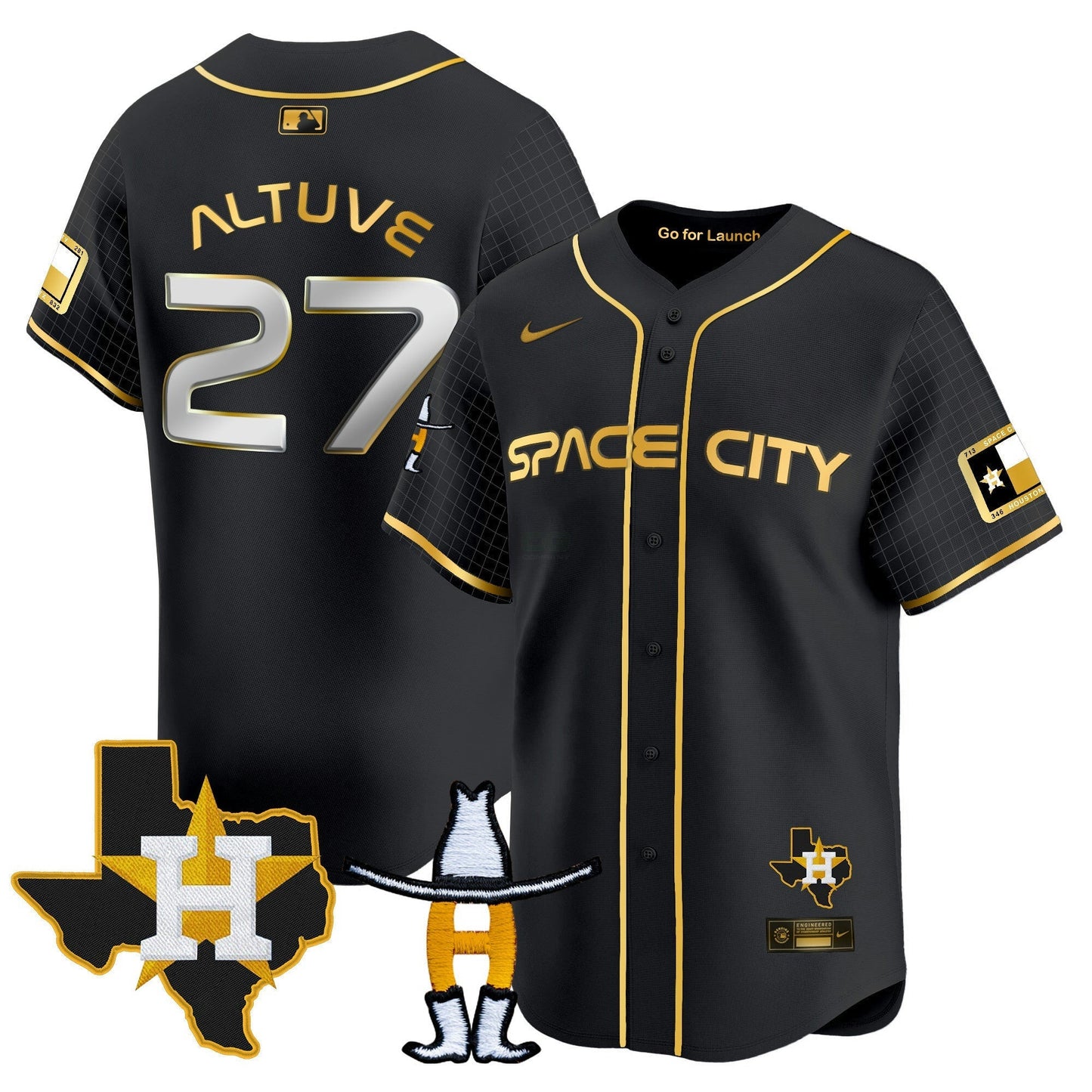Camisa MLB Men’s Space City Texas Patch Vapor Premier Limited Jersey