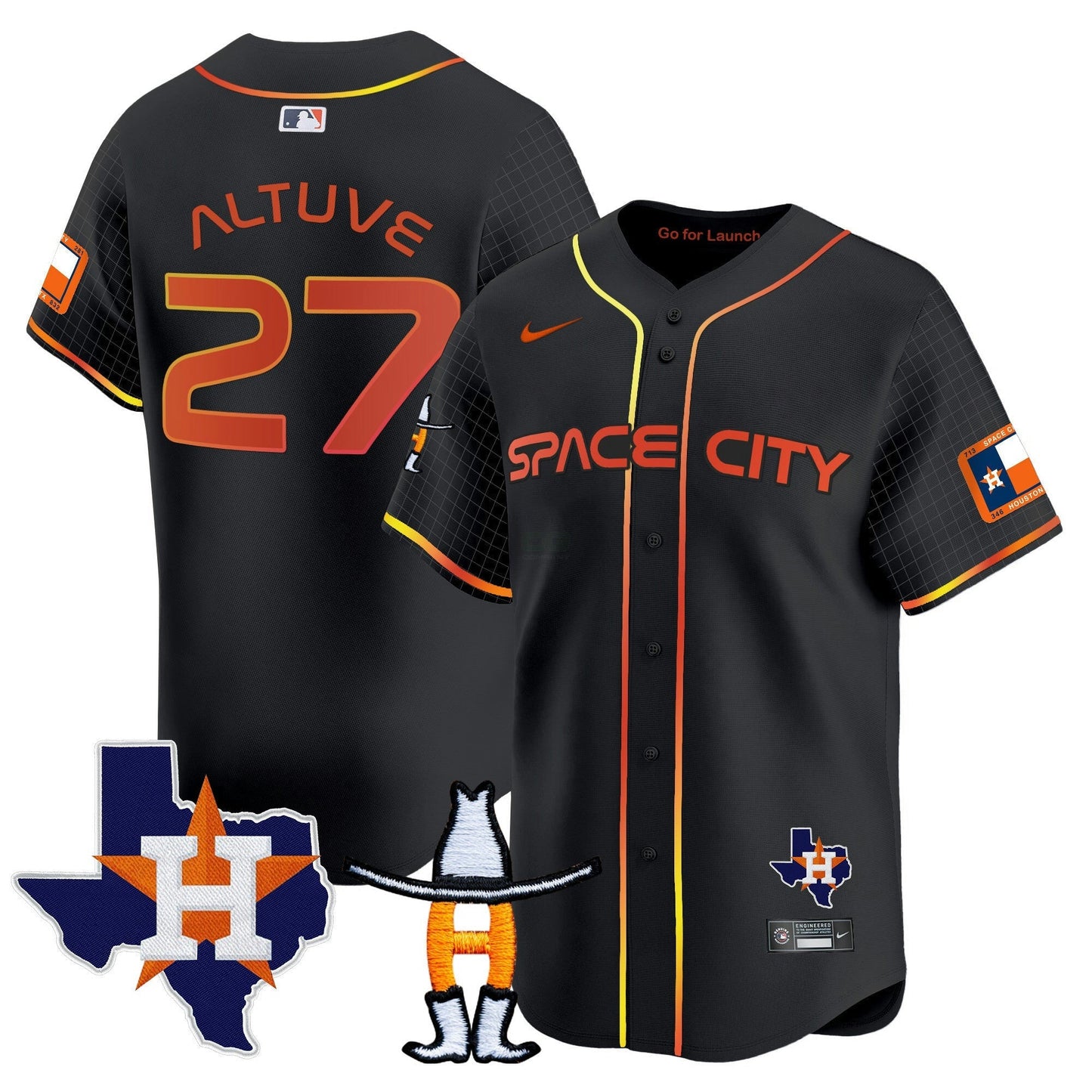 Camisa MLB Men’s Space City Texas Patch Vapor Premier Limited Jersey