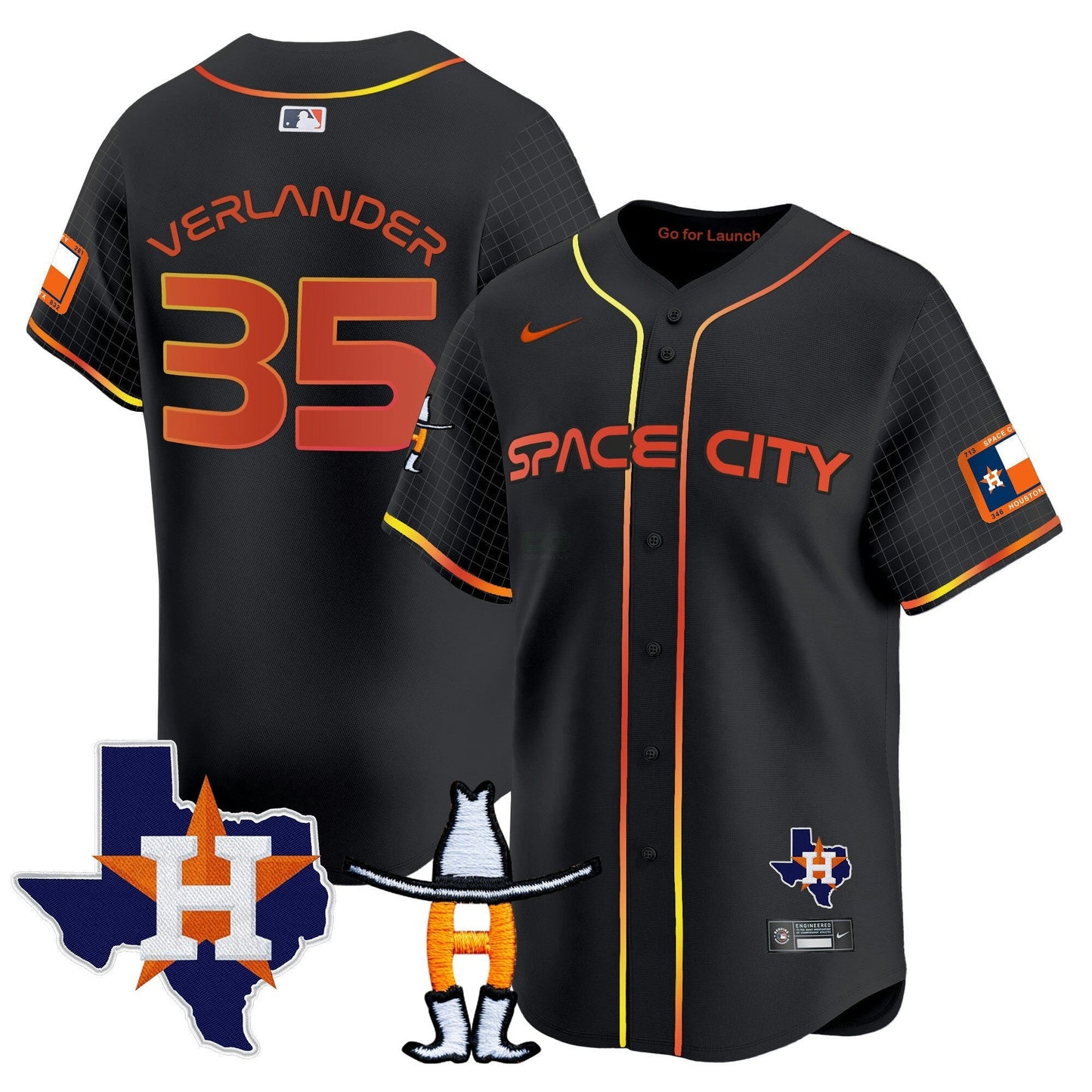 Camisa MLB Men’s Space City Texas Patch Vapor Premier Limited Jersey