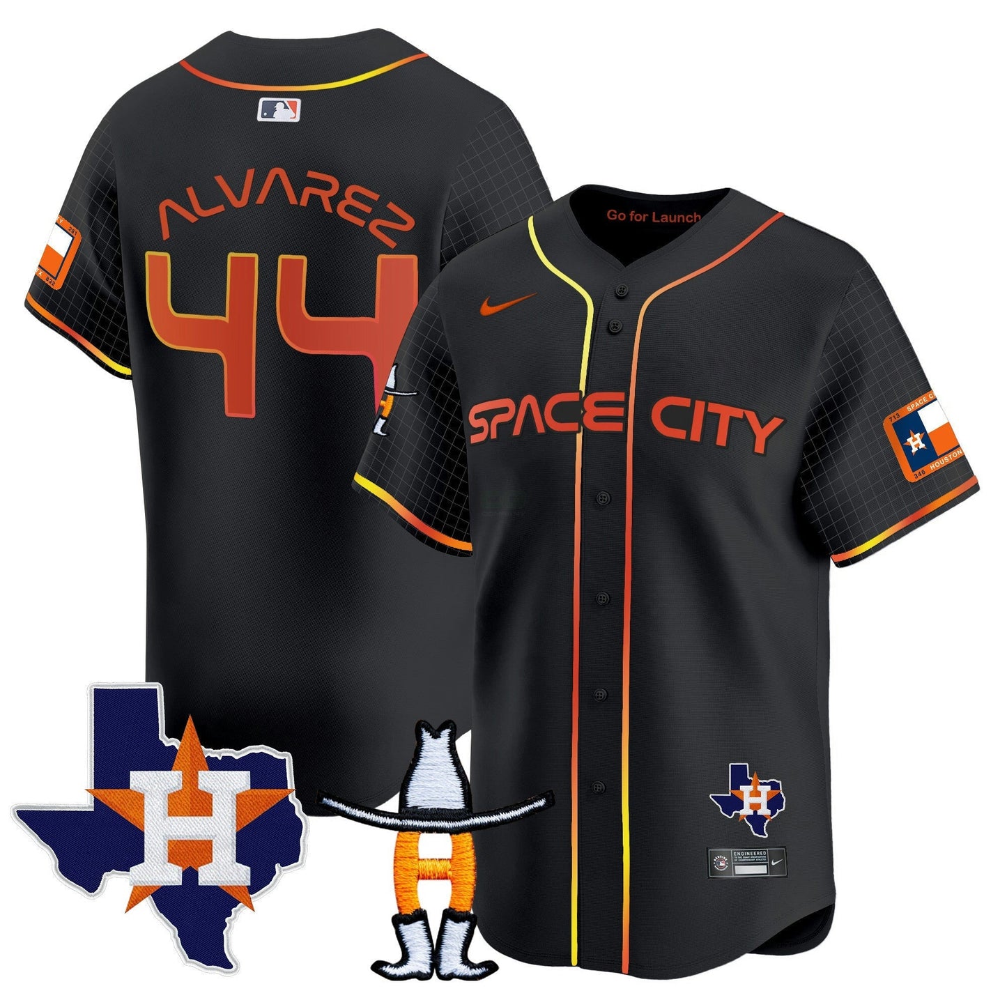 Camisa MLB Men’s Space City Texas Patch Vapor Premier Limited Jersey