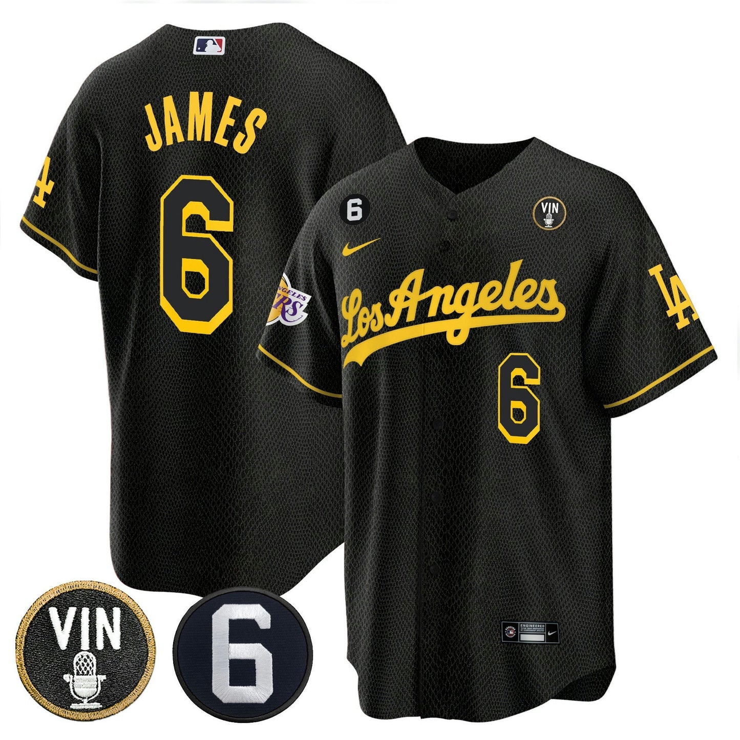 Camisa MLB Men’s Split – Lakers Cool Base Jersey