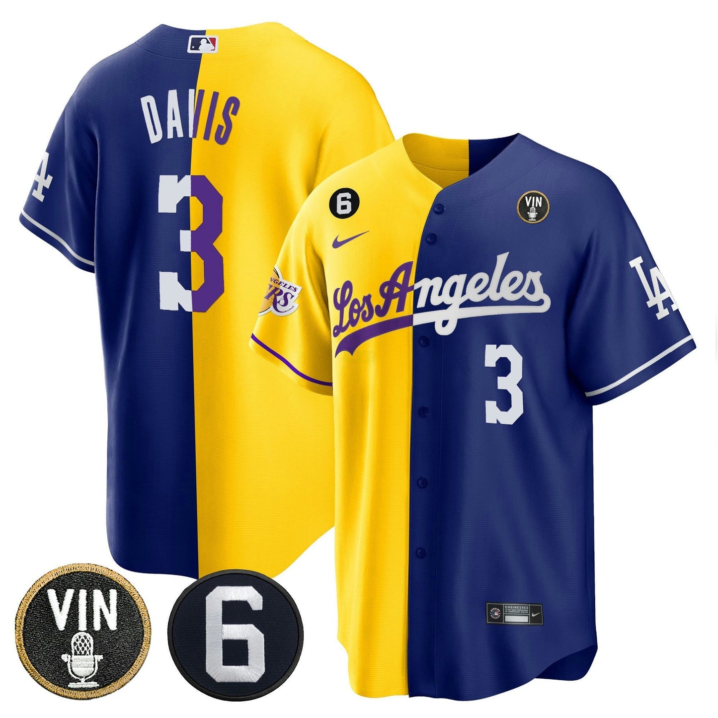 Camisa MLB Men’s Split – Lakers Cool Base Jersey