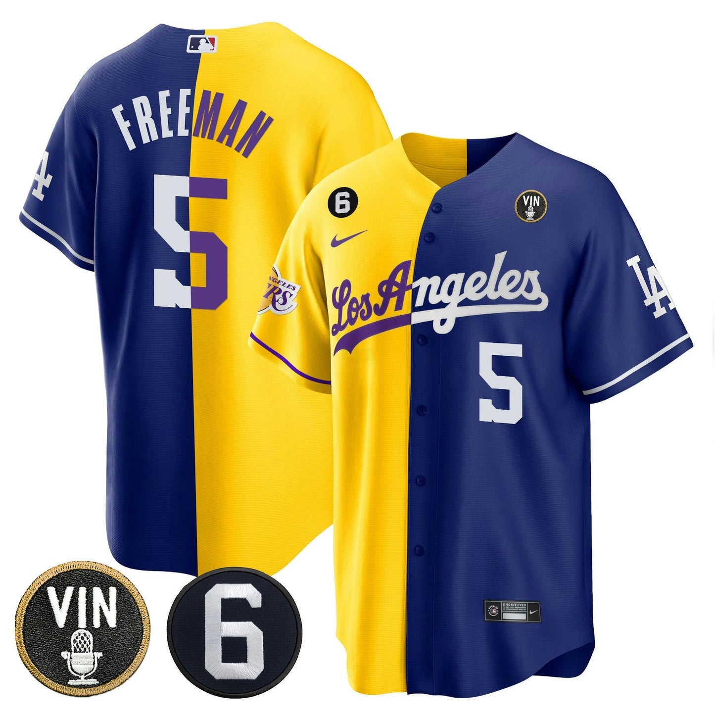 Camisa MLB Men’s Split – Lakers Cool Base Jersey
