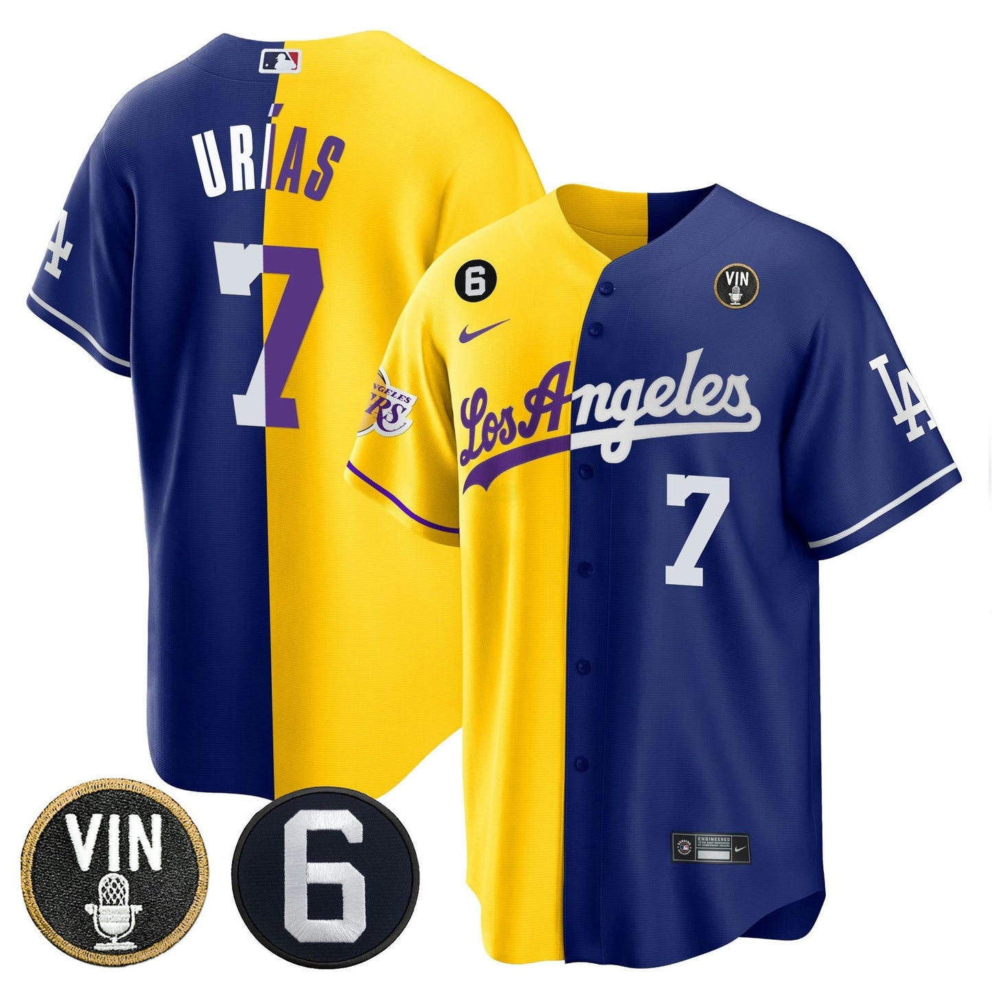 Camisa MLB Men’s Split – Lakers Cool Base Jersey