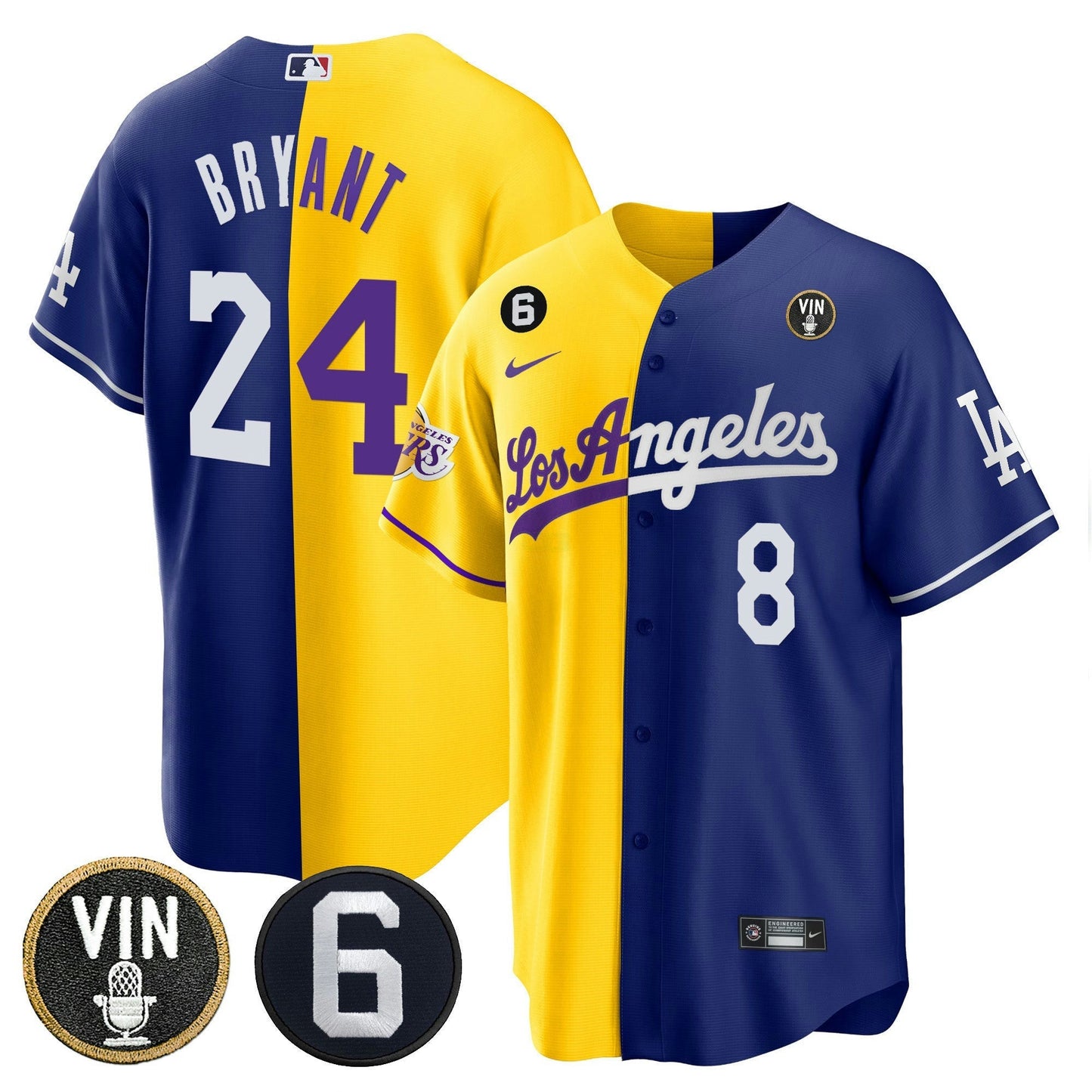 Camisa MLB Men’s Split – Lakers Cool Base Jersey