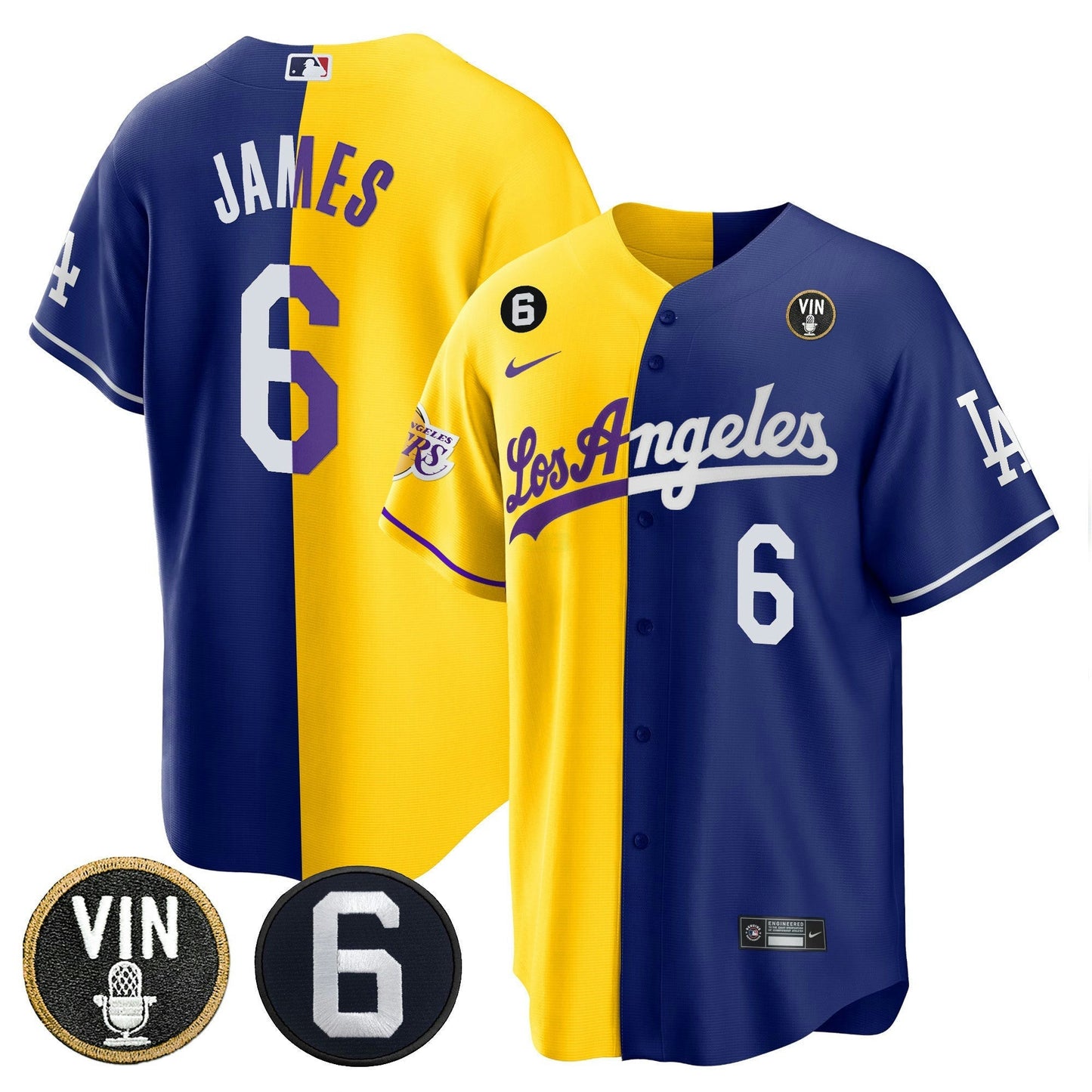 Camisa MLB Men’s Split – Lakers Cool Base Jersey
