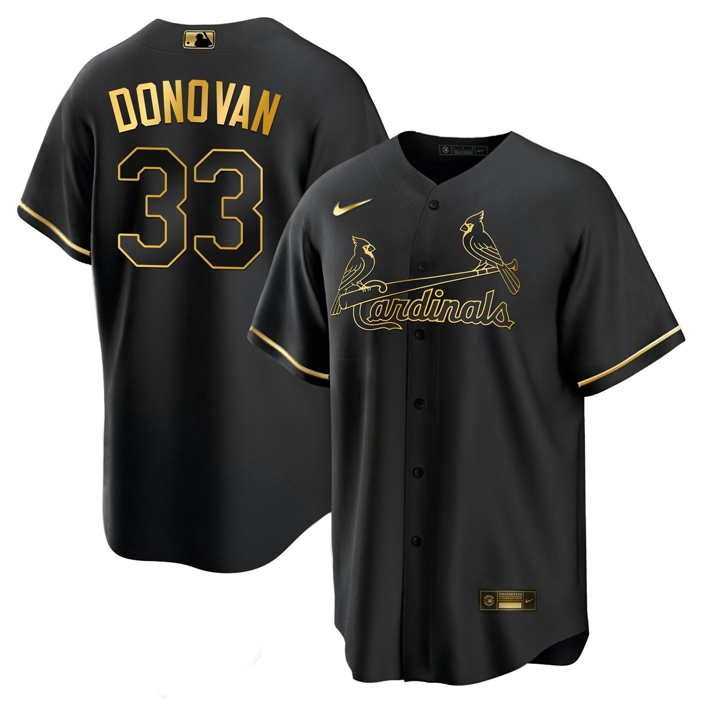 Camisa MLB Men’s St. Louis Black Limited & Dourada Jersey