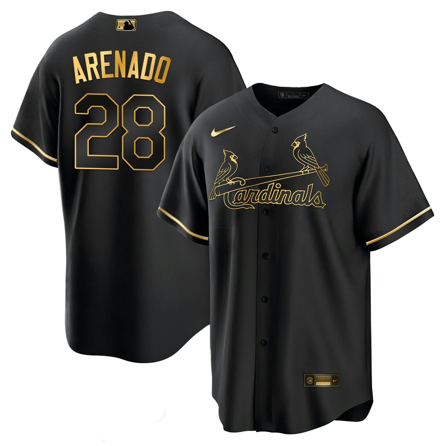Camisa MLB Men’s St. Louis Black Limited & Dourada Jersey