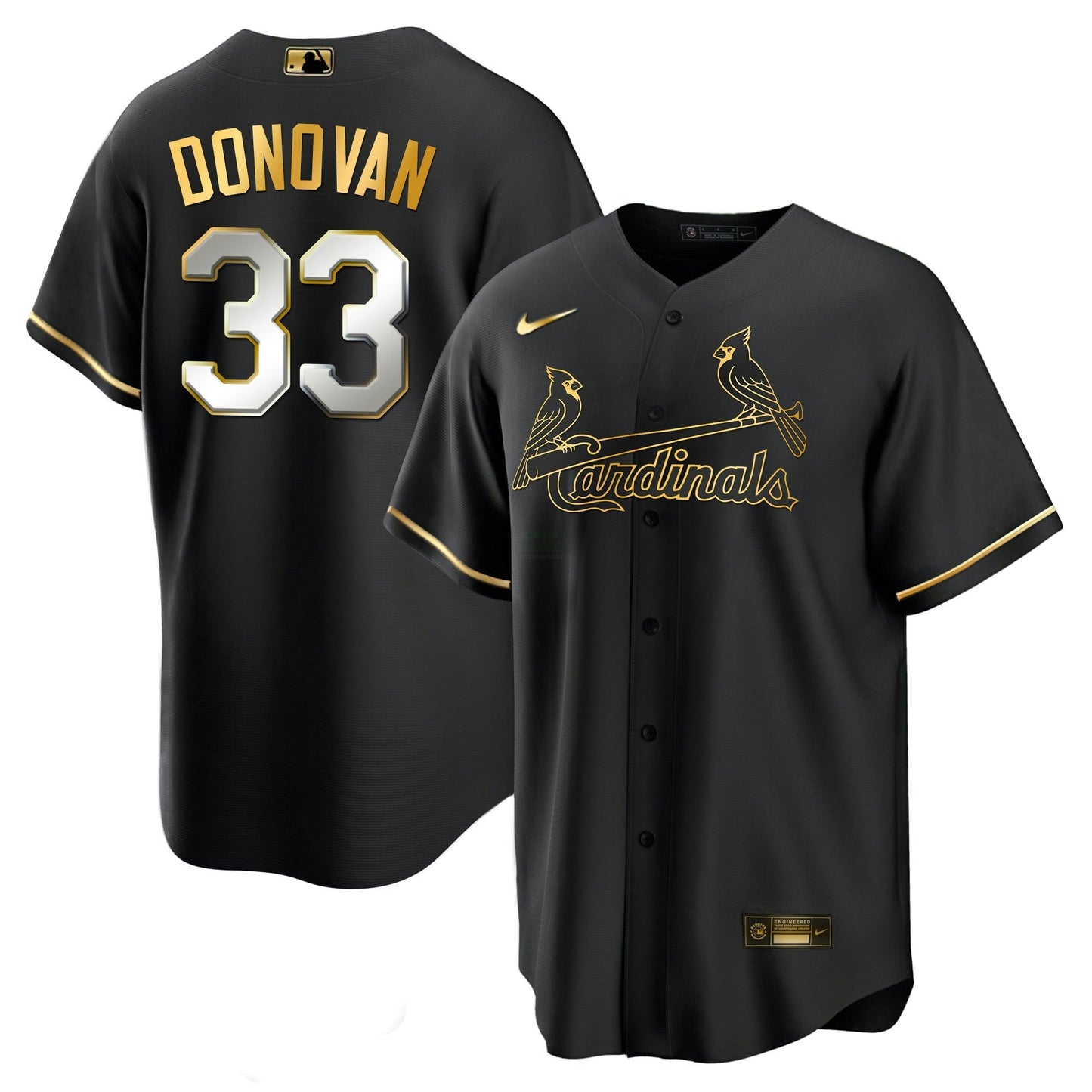 Camisa MLB Men’s St. Louis Black Limited & Dourada Jersey