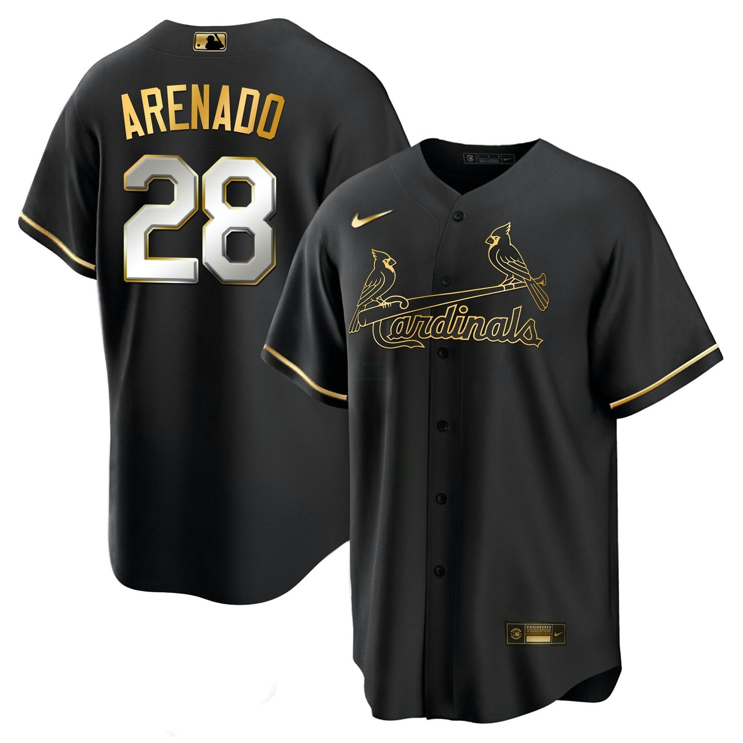 Camisa MLB Men’s St. Louis Black Limited & Dourada Jersey