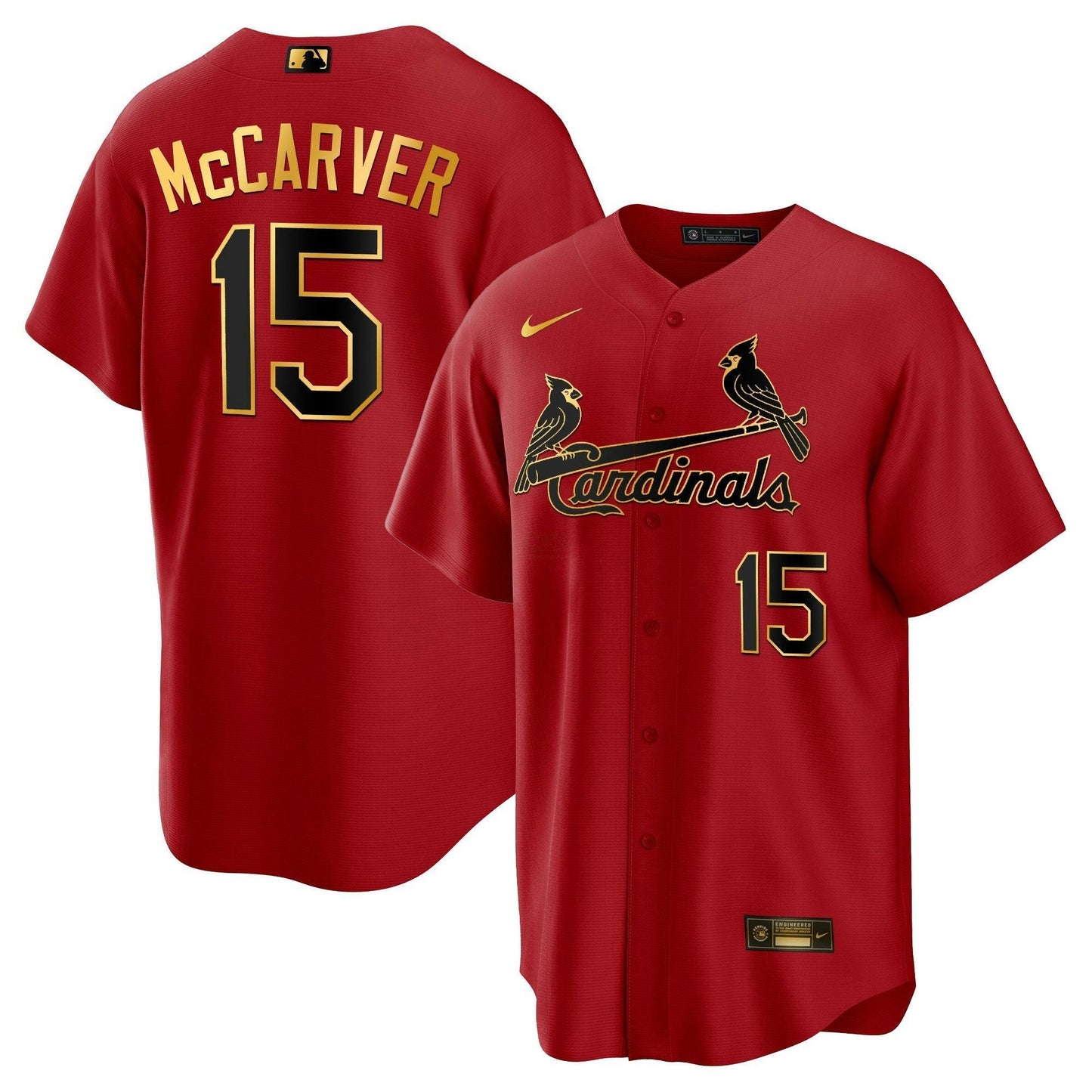 Camisa MLB Men’s St. Louis Cool Base Dourada Trim Jersey