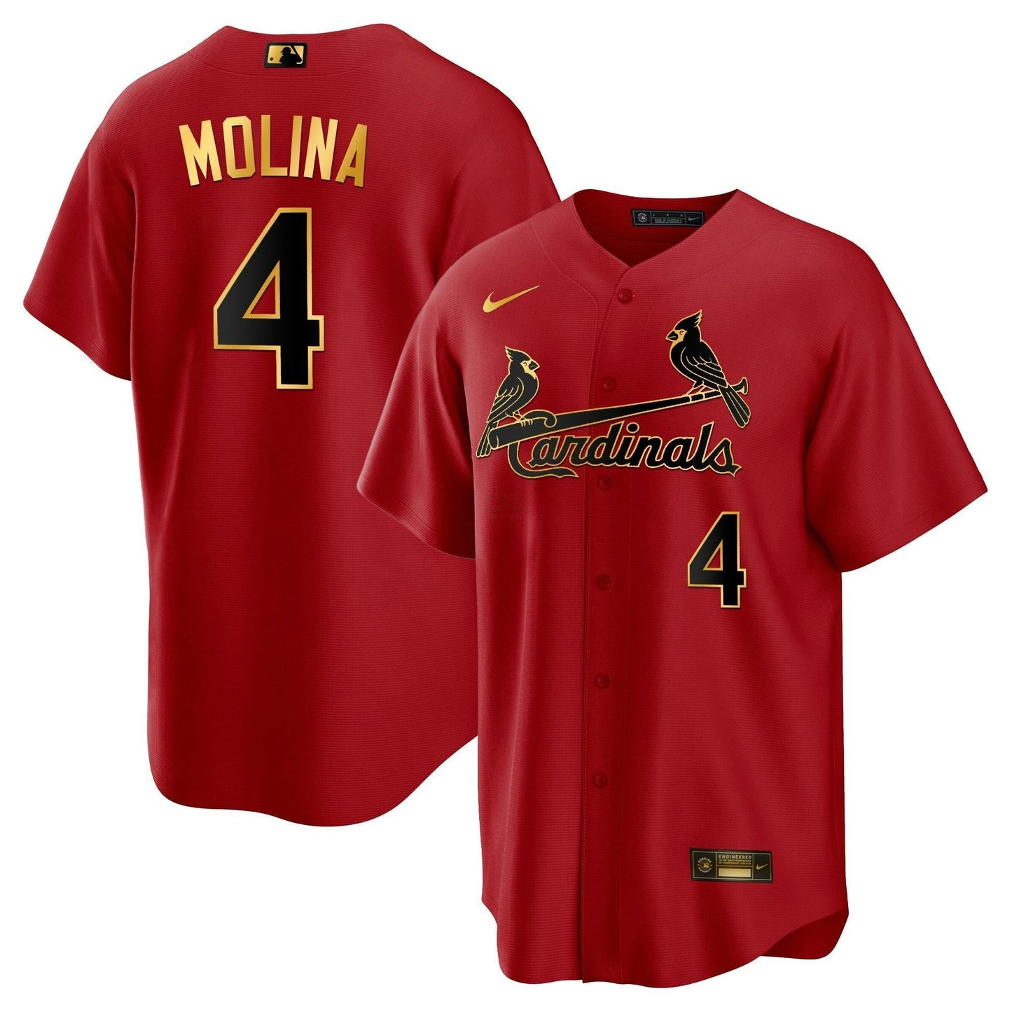 Camisa MLB Men’s St. Louis Cool Base Dourada Trim Jersey