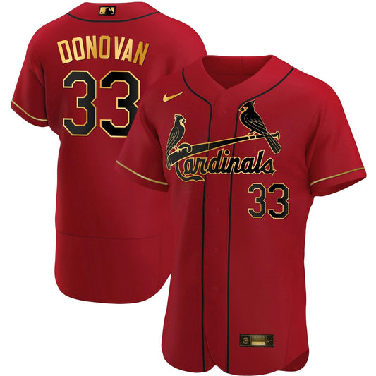 Camisa MLB Men’s St. Louis Flex Base Dourada Trim Jersey