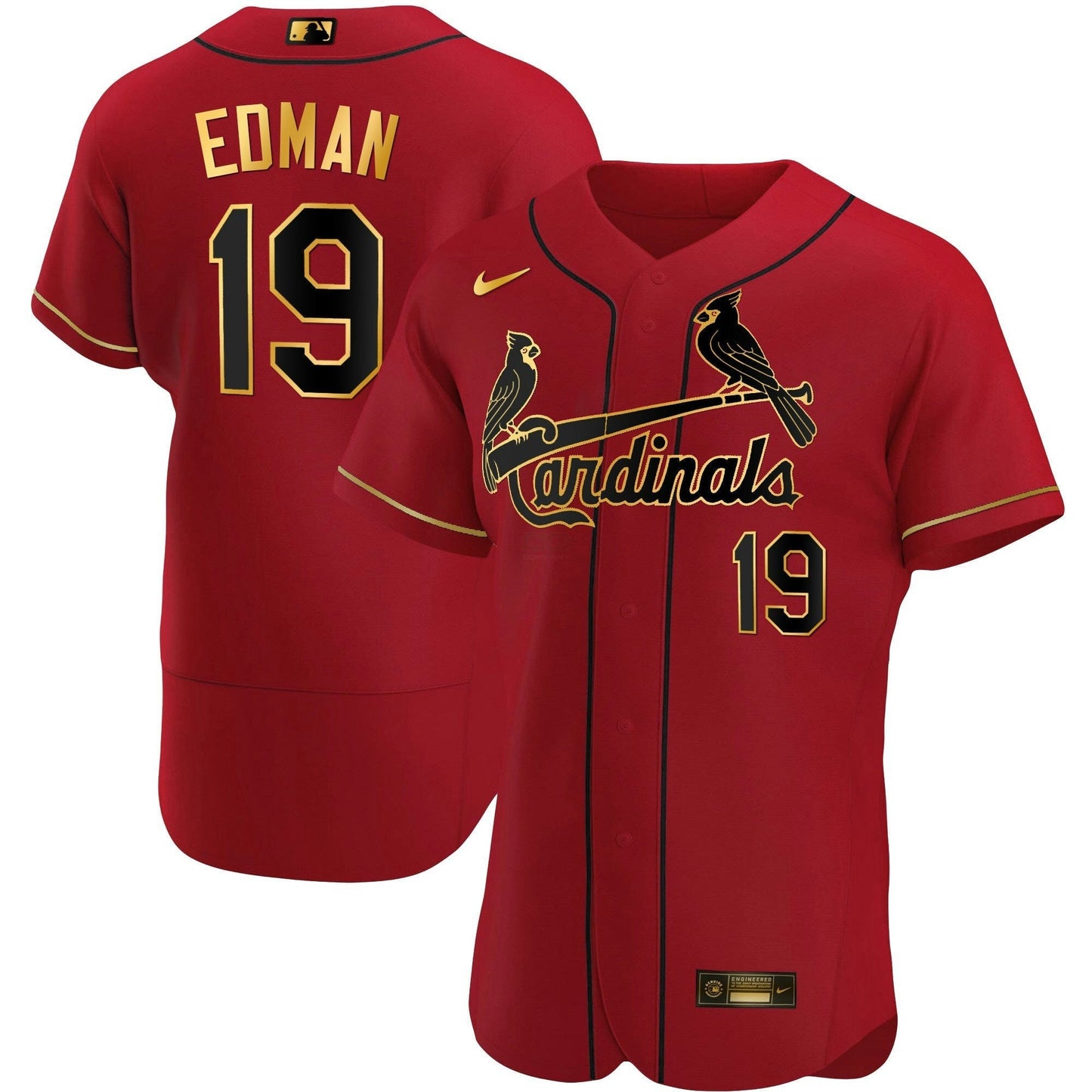 Camisa MLB Men’s St. Louis Flex Base Dourada Trim Jersey