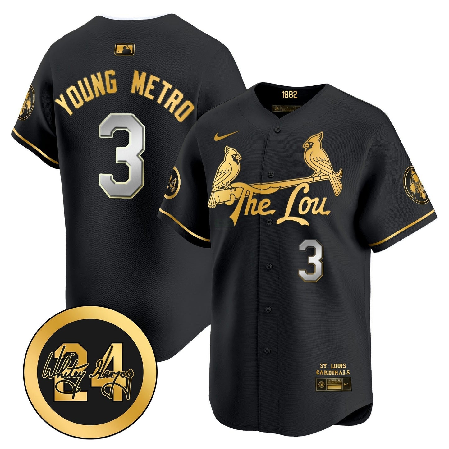 Camisa MLB Men’s St. Louis Whitey Herzog Patch Vapor Premier Limited Jersey