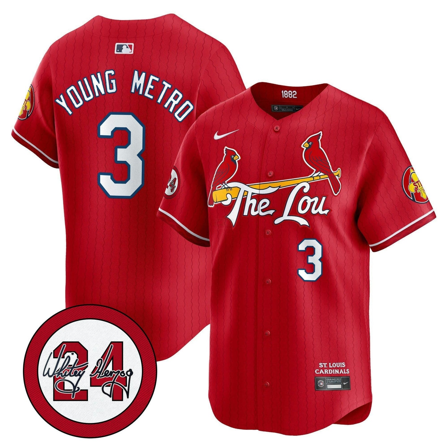 Camisa MLB Men’s St. Louis Whitey Herzog Patch Vapor Premier Limited Jersey