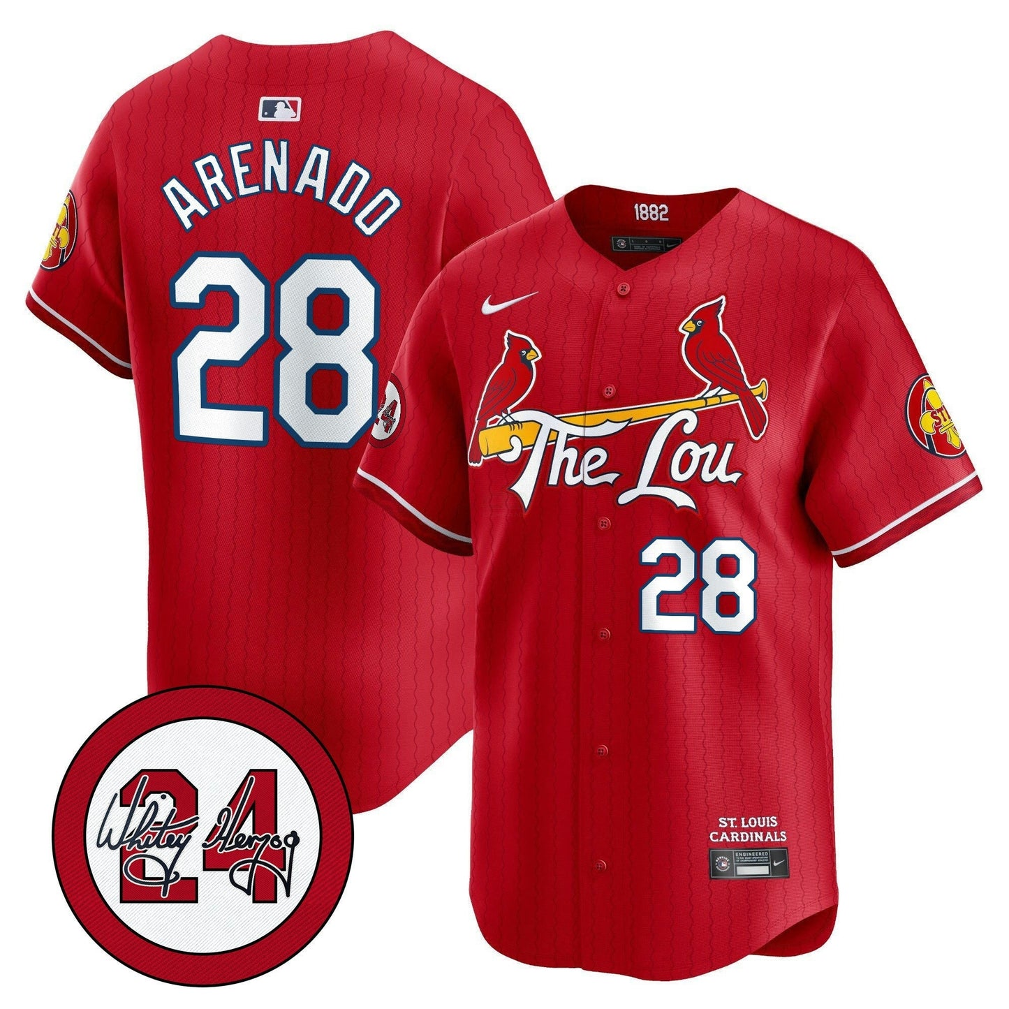 Camisa MLB Men’s St. Louis Whitey Herzog Patch Vapor Premier Limited Jersey